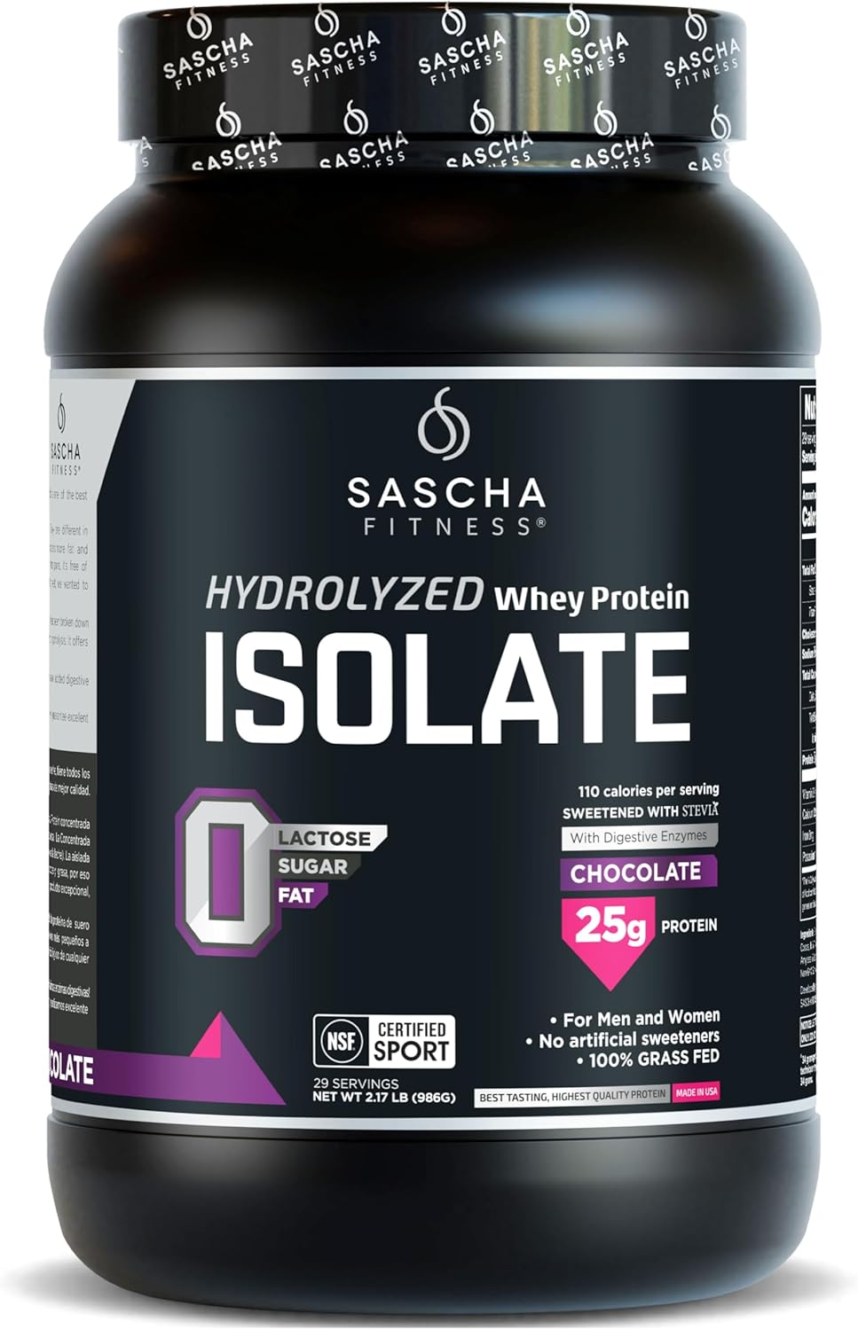 Hydrolyzed Whey Protein Isolate,100% Grass-Fed (2 Pounds, Cookies & Cream)