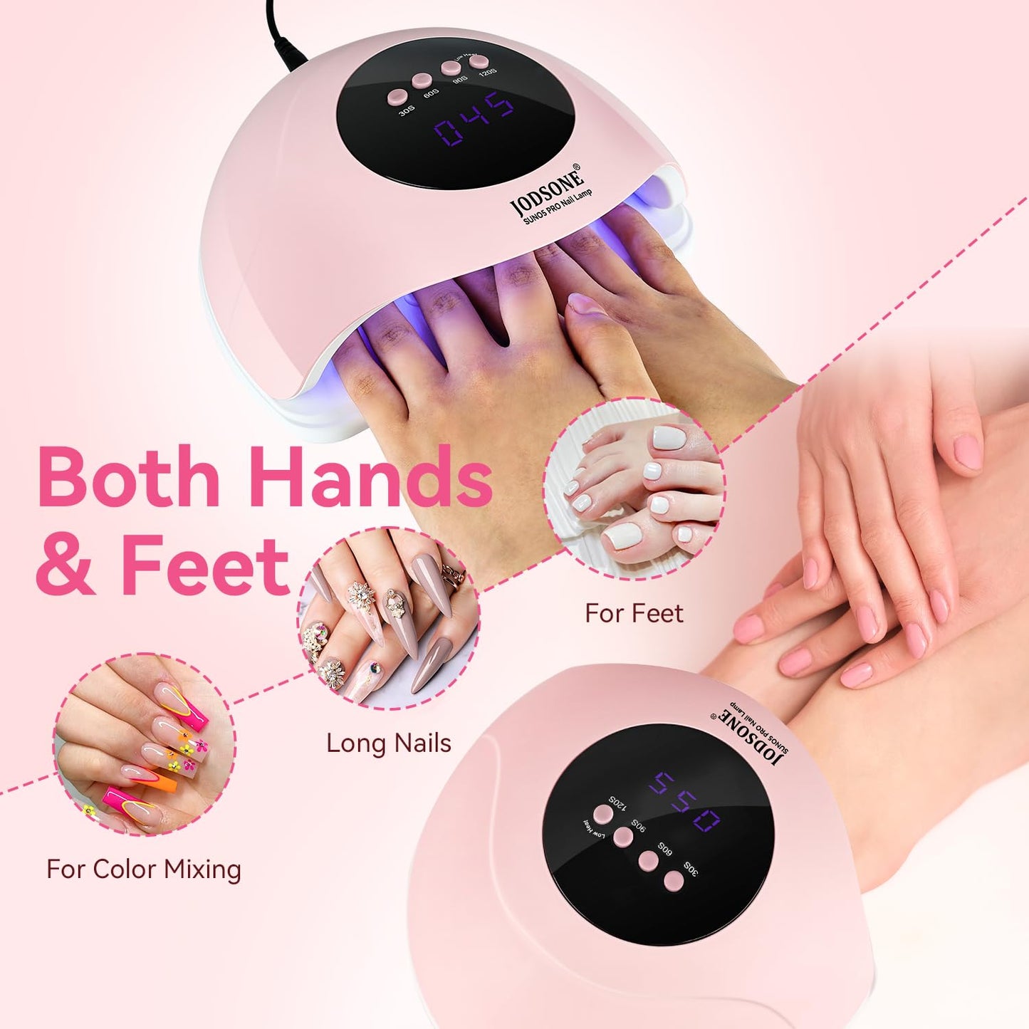 UV LED Nail Lamp – Gel Nail Dryer with Auto Sensor, LCD Display & 4 Timer Setting