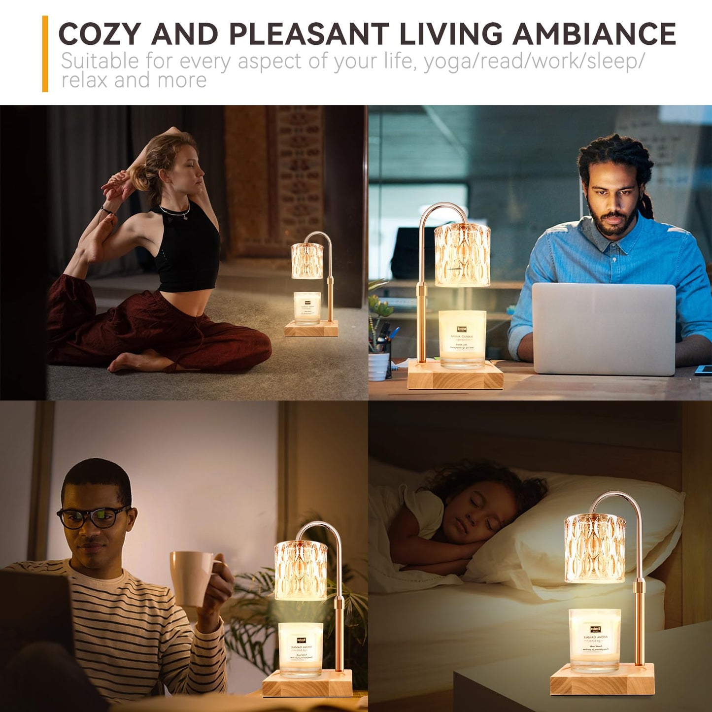 Candle Warmer Lamp with Timer – Dimmable Adjustable Height Candle Melter with Bulbs