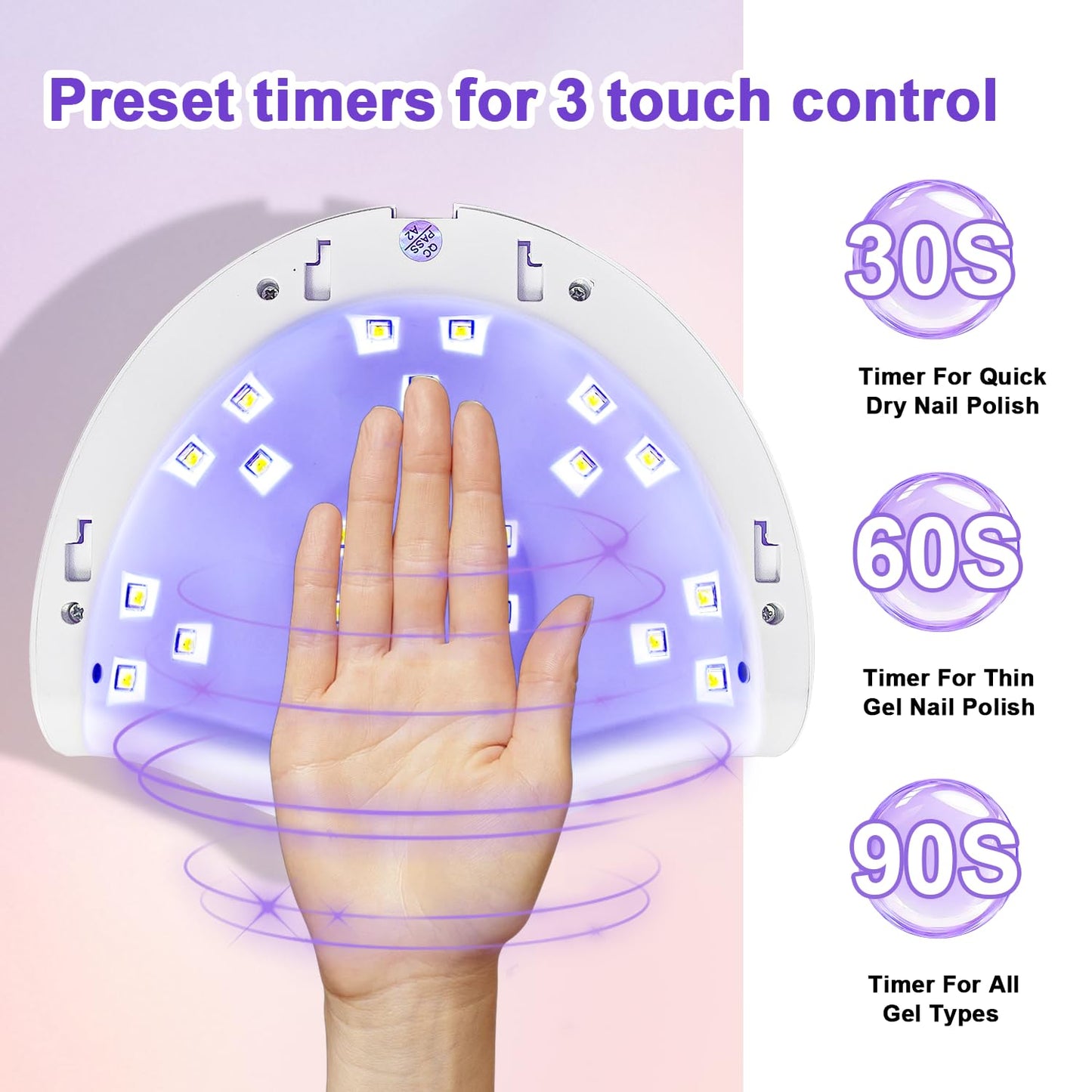 UV LED Nail Lamp – Gel Nail Dryer with Auto Sensor, LCD Display & 4 Timer Setting