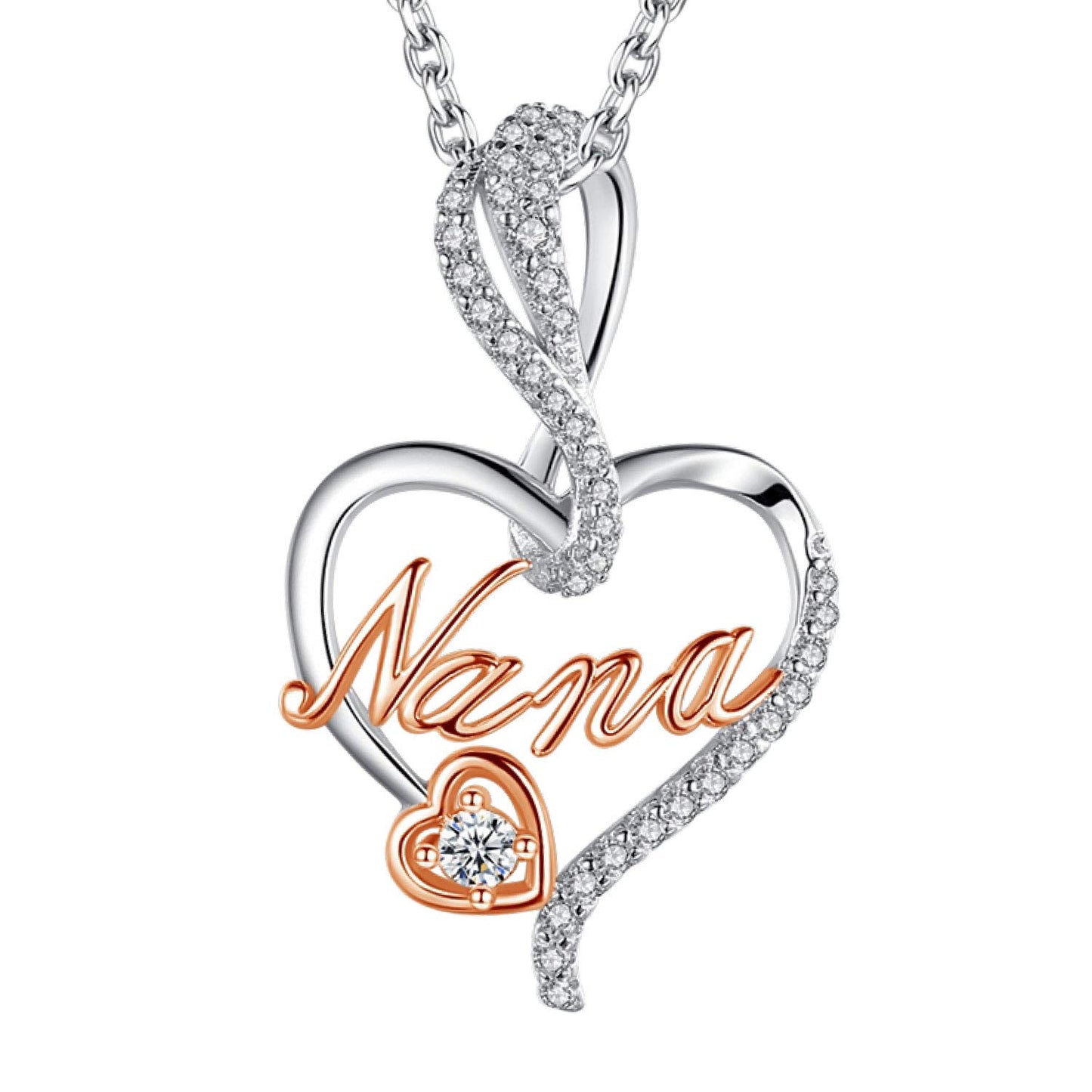 Sterling Silver Mom Necklace – Mother’s Day Jewelry Gift for Mom Grandma Nana