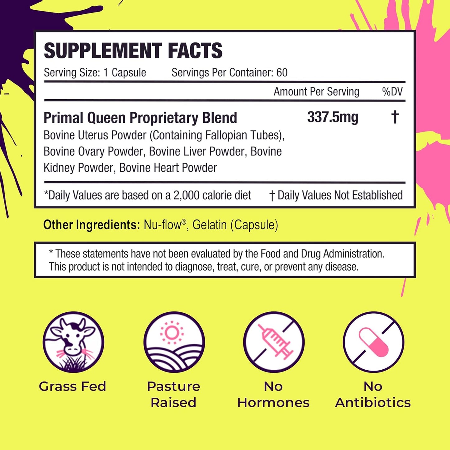 Female-Optimized Beef Organ Superfood Supplement (Beef Liver, Kidney, Heart, & 3 More) - 100% Grass Fed, Pasture Raised Cattle - Balance Hormones, Energy, & More for Women