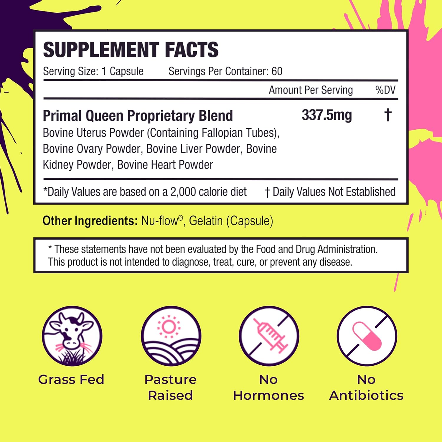 Female-Optimized Beef Organ Superfood Supplement (Beef Liver, Kidney, Heart, & 3 More) - 100% Grass Fed, Pasture Raised Cattle - Balance Hormones, Energy, & More for Women