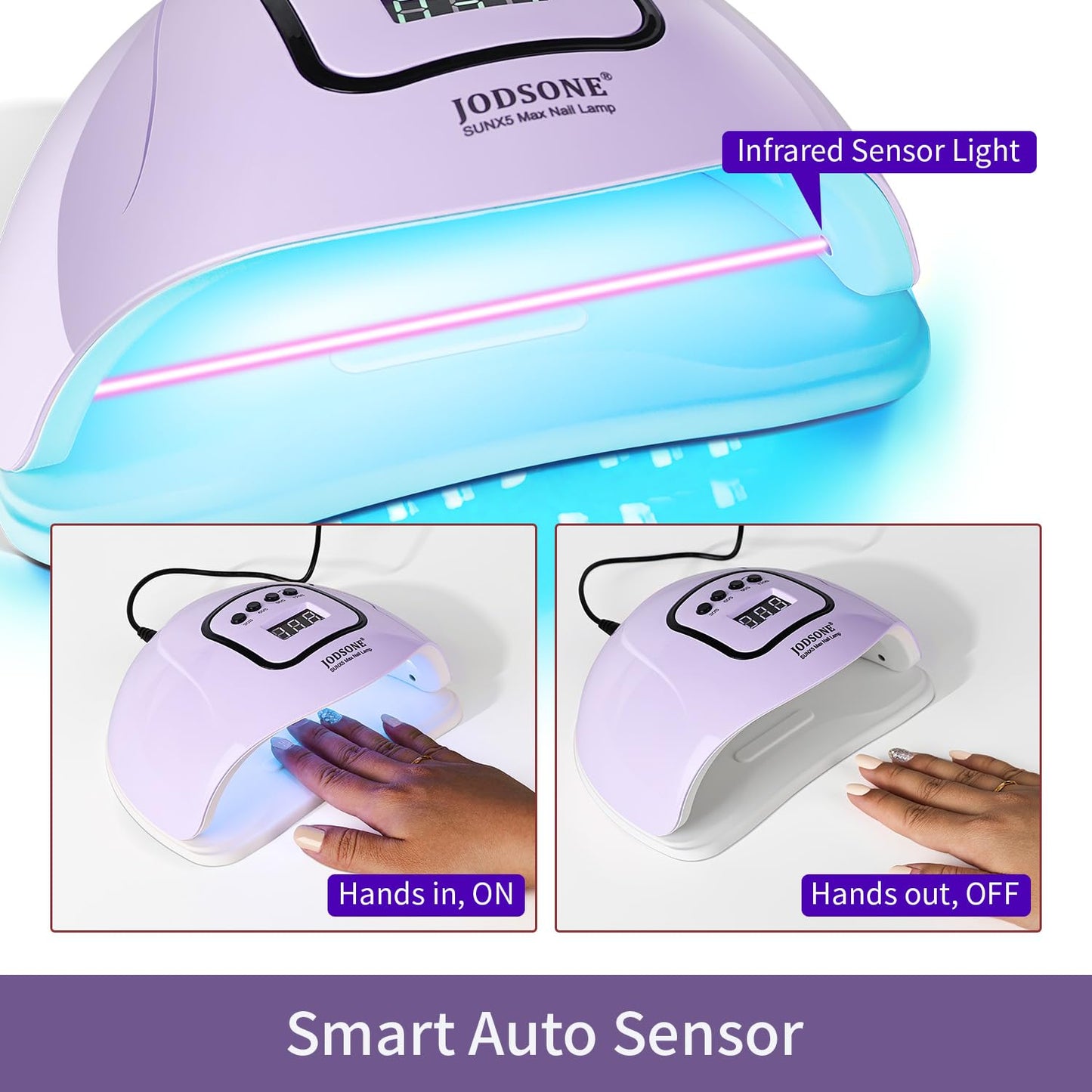 UV LED Nail Lamp – Gel Nail Dryer with Auto Sensor, LCD Display & 4 Timer Setting