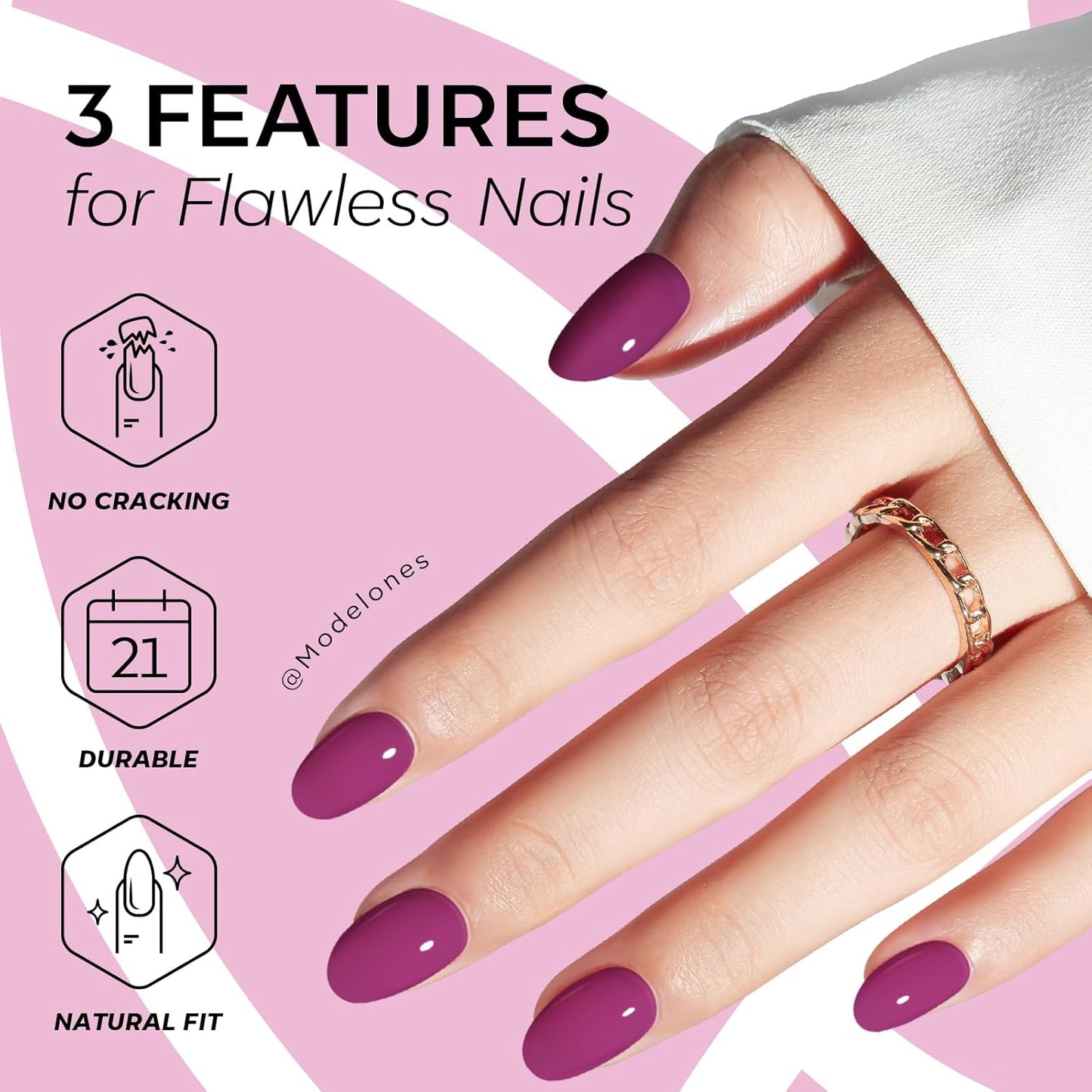 Short Oval Press-On Nails Kit – 32PCS Fake Nails with Glue & Adhesive Tabs for DIY Manicure