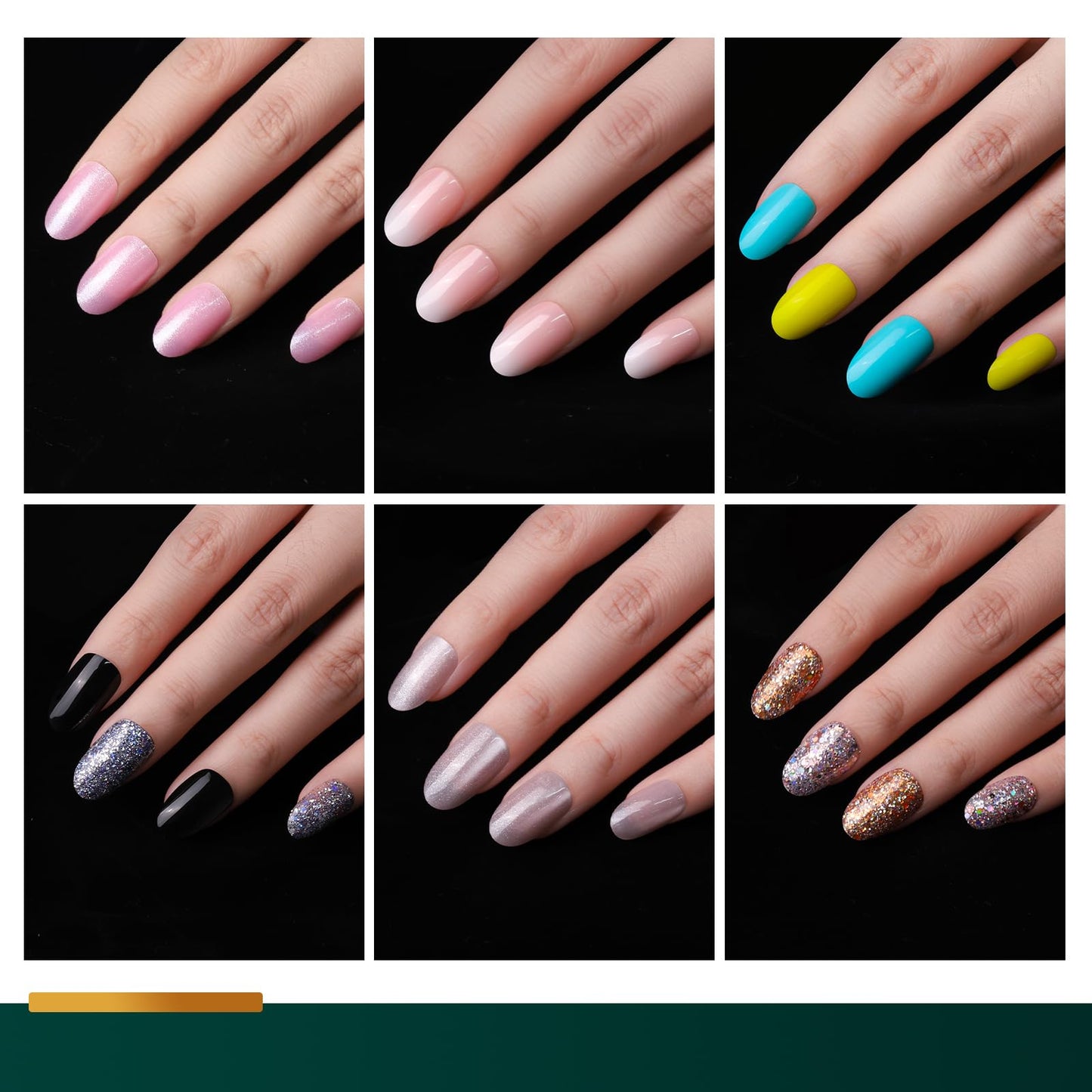 Short Almond Press On Nails Kit – 576PCS DIY Fake Nails for Beginners, Glitter, Matte & French Tips with Adhesive Tabs