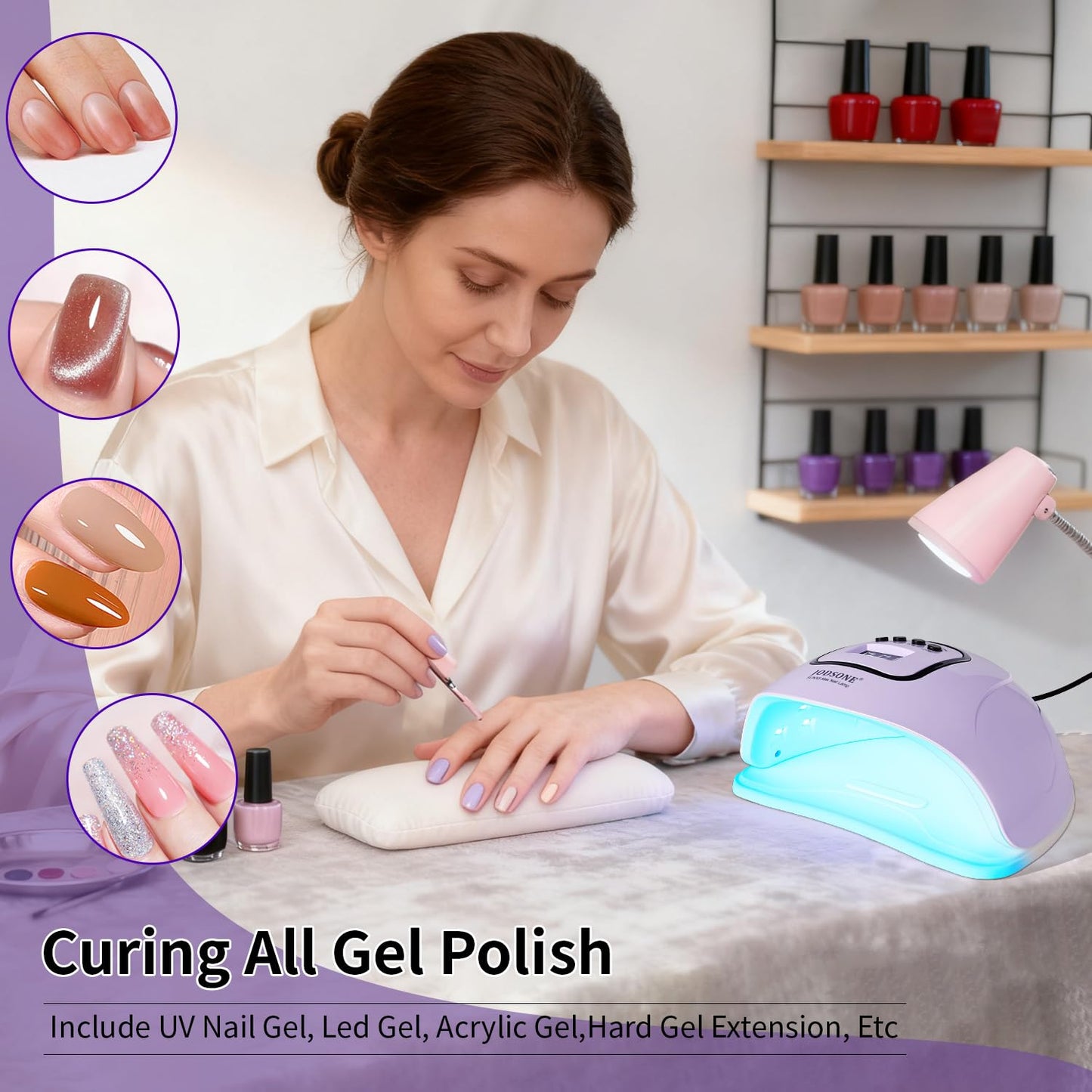 UV LED Nail Lamp – Gel Nail Dryer with Auto Sensor, LCD Display & 4 Timer Setting