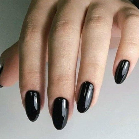 Short Oval Press-On Nails Kit – 32PCS Fake Nails with Glue & Adhesive Tabs for DIY Manicure
