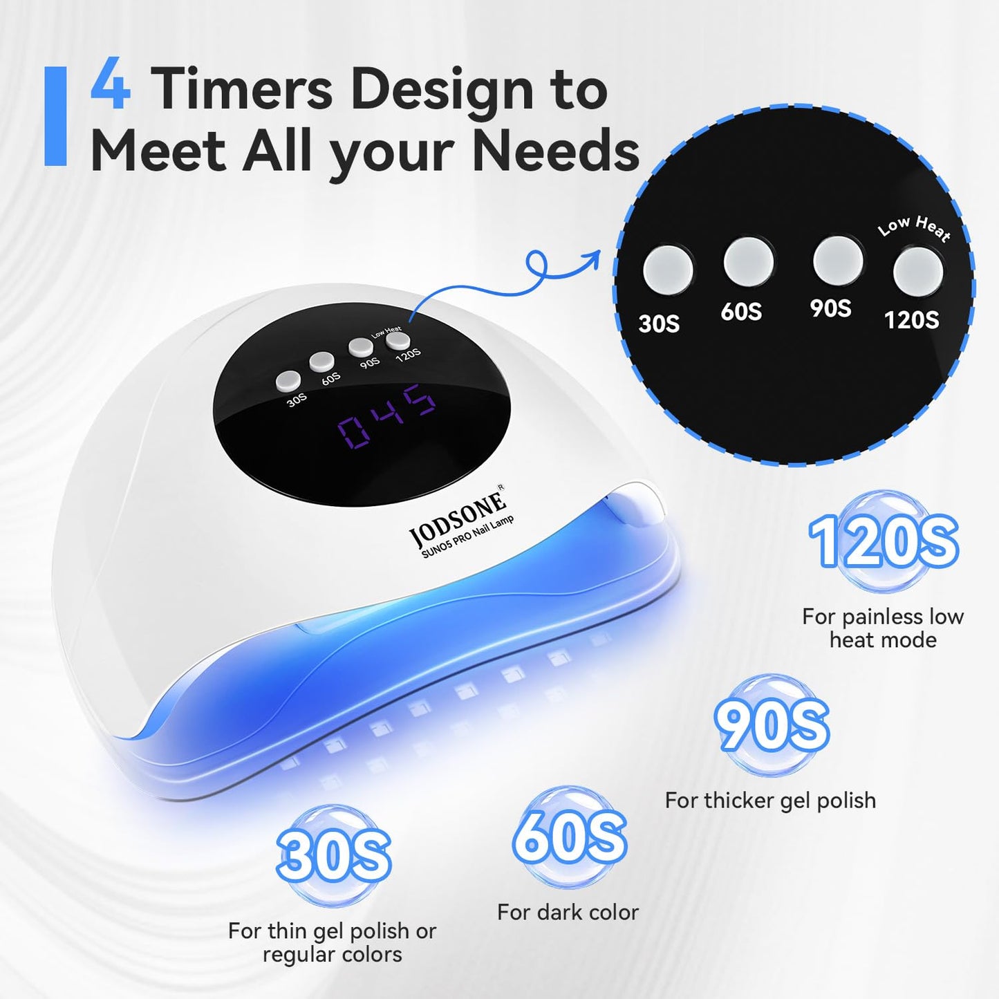 UV LED Nail Lamp – Gel Nail Dryer with Auto Sensor, LCD Display & 4 Timer Setting