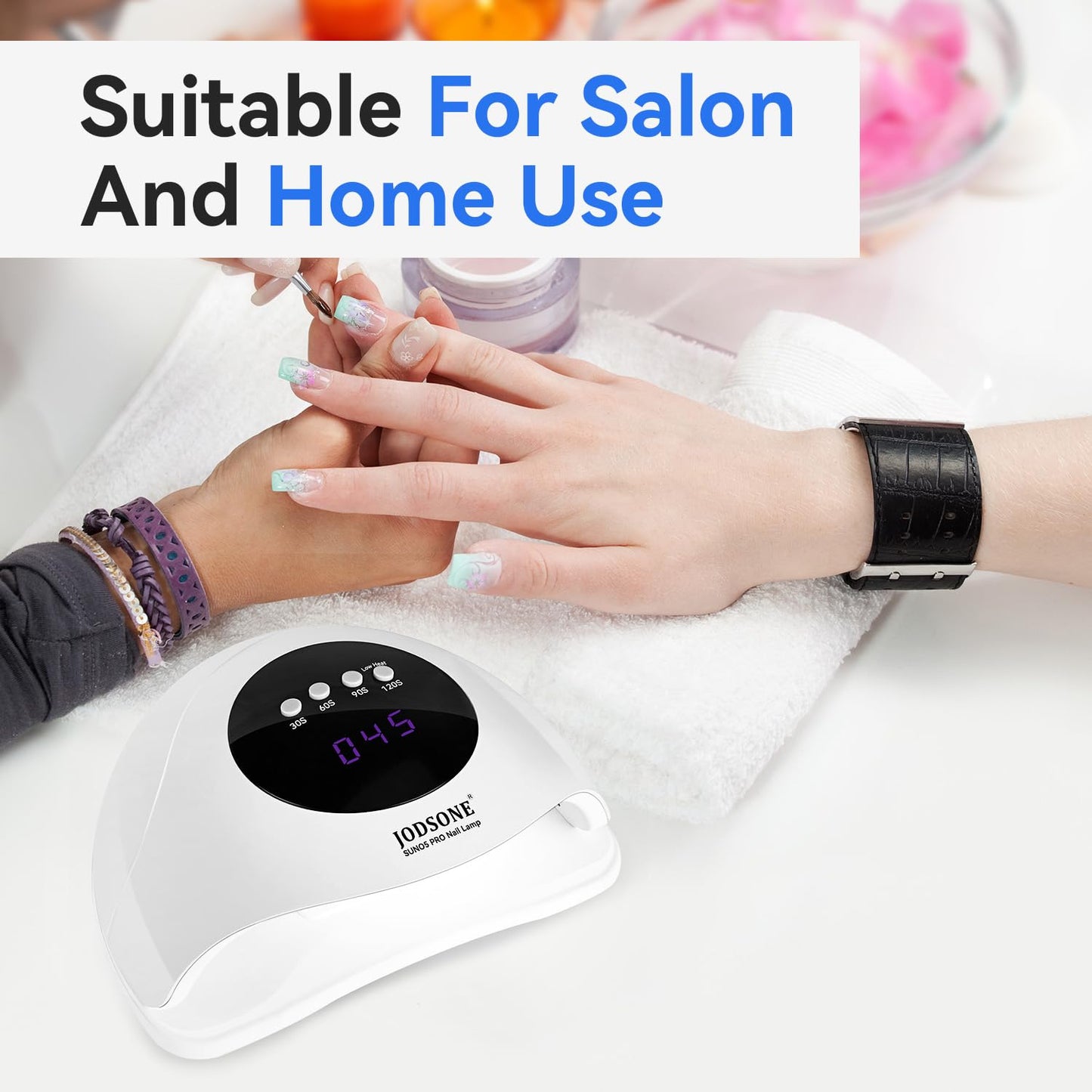 UV LED Nail Lamp – Gel Nail Dryer with Auto Sensor, LCD Display & 4 Timer Setting