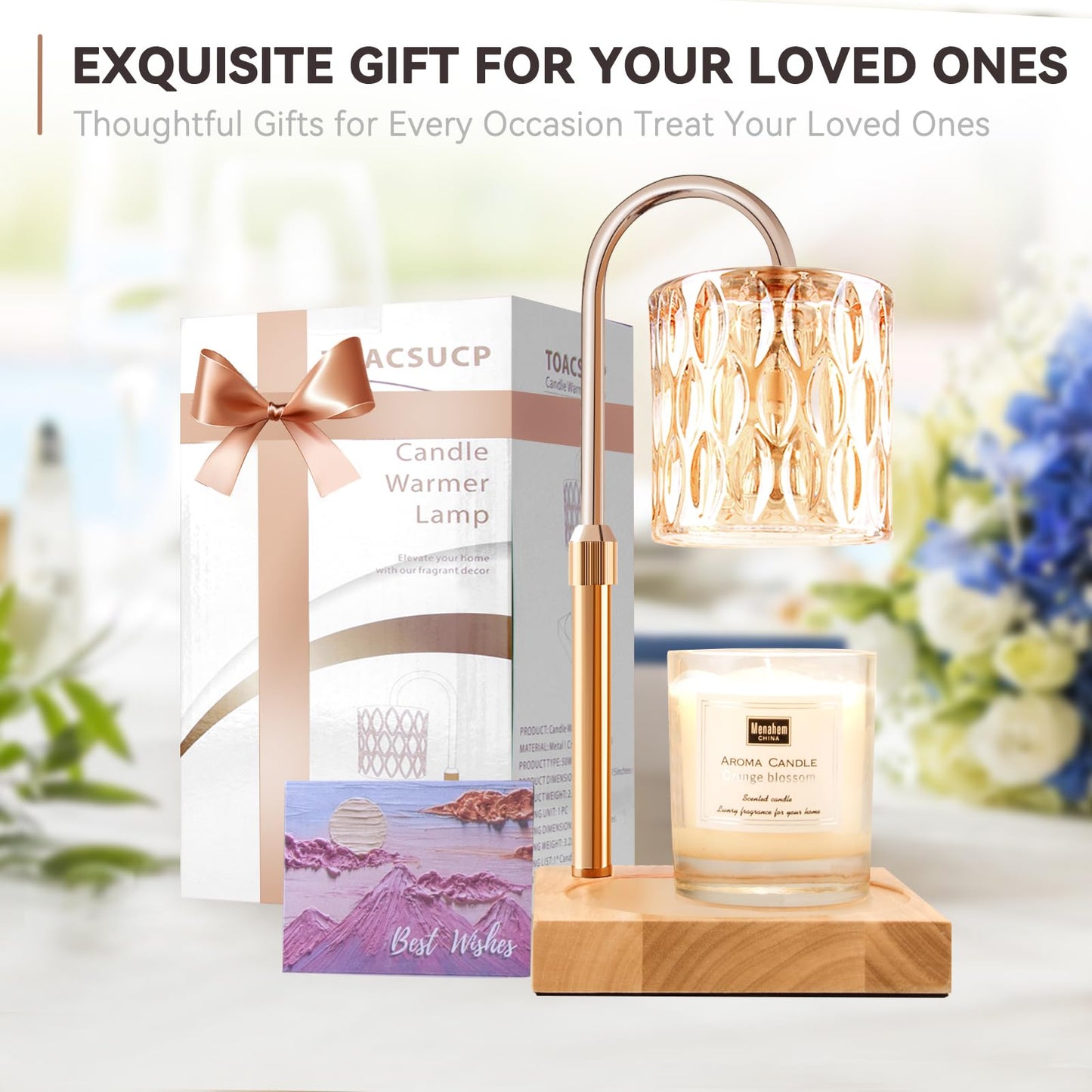 Candle Warmer Lamp with Timer – Dimmable Adjustable Height Candle Melter with Bulbs