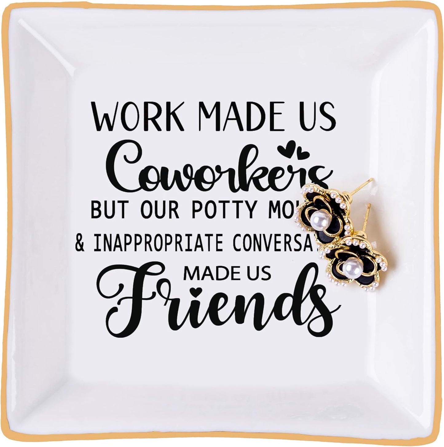 Friendship Gifts for Women Best Friend Jewelry Dish, Our Laughs Are Limitless, Our Memories Are Countless, Our Friendship Is Endless Unique Gifts for Women, Female Friend Birthday Christmas