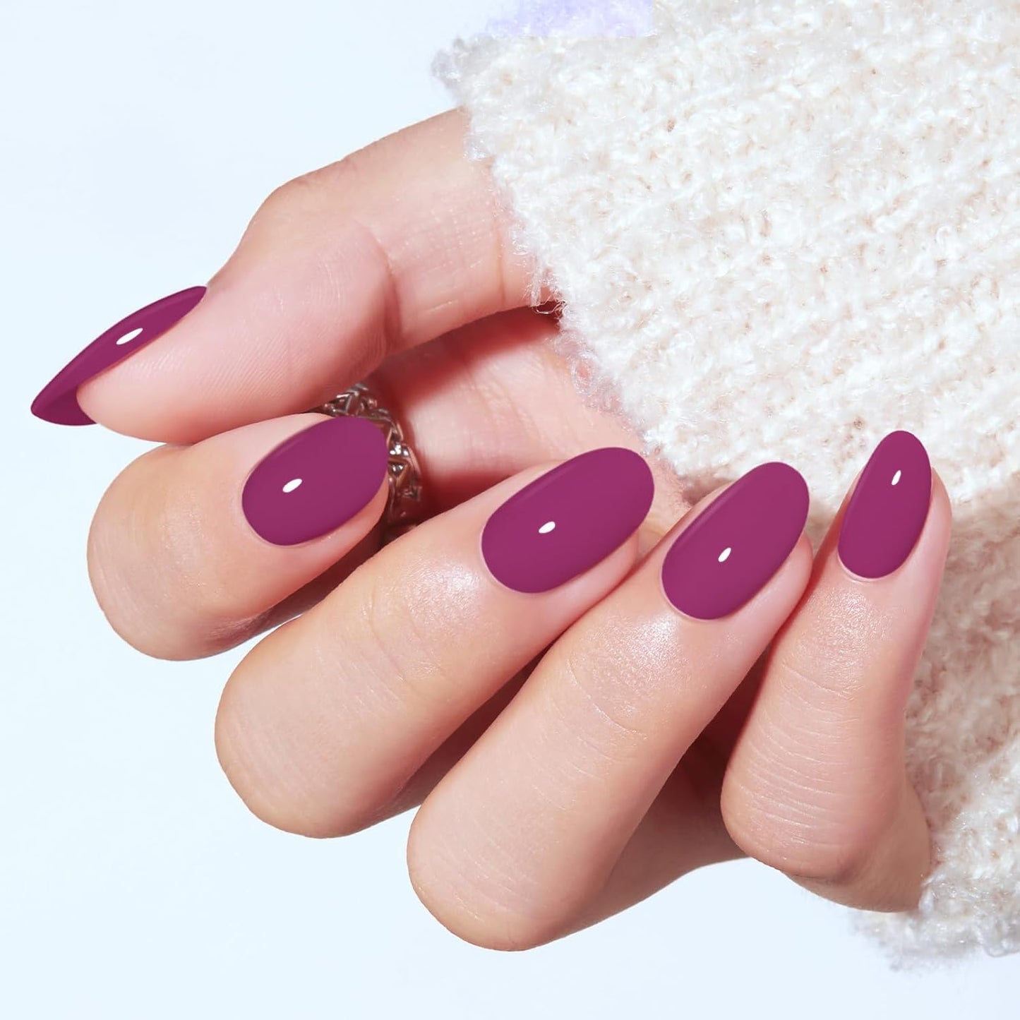 Short Oval Press-On Nails Kit – 32PCS Fake Nails with Glue & Adhesive Tabs for DIY Manicure