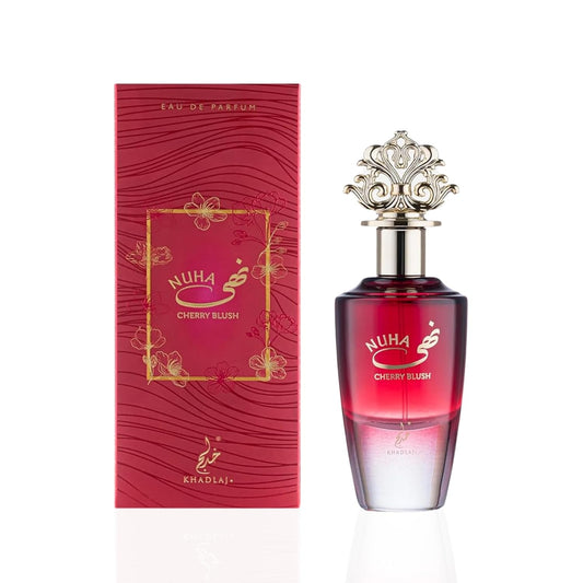 Khadlaj Nuha Cherry Blush – Fruity, Floral, Sweet, Woody – Eau De Parfum Spray Long-Lasting Fragrance for Women, 2.87 Ounce / 85 Ml