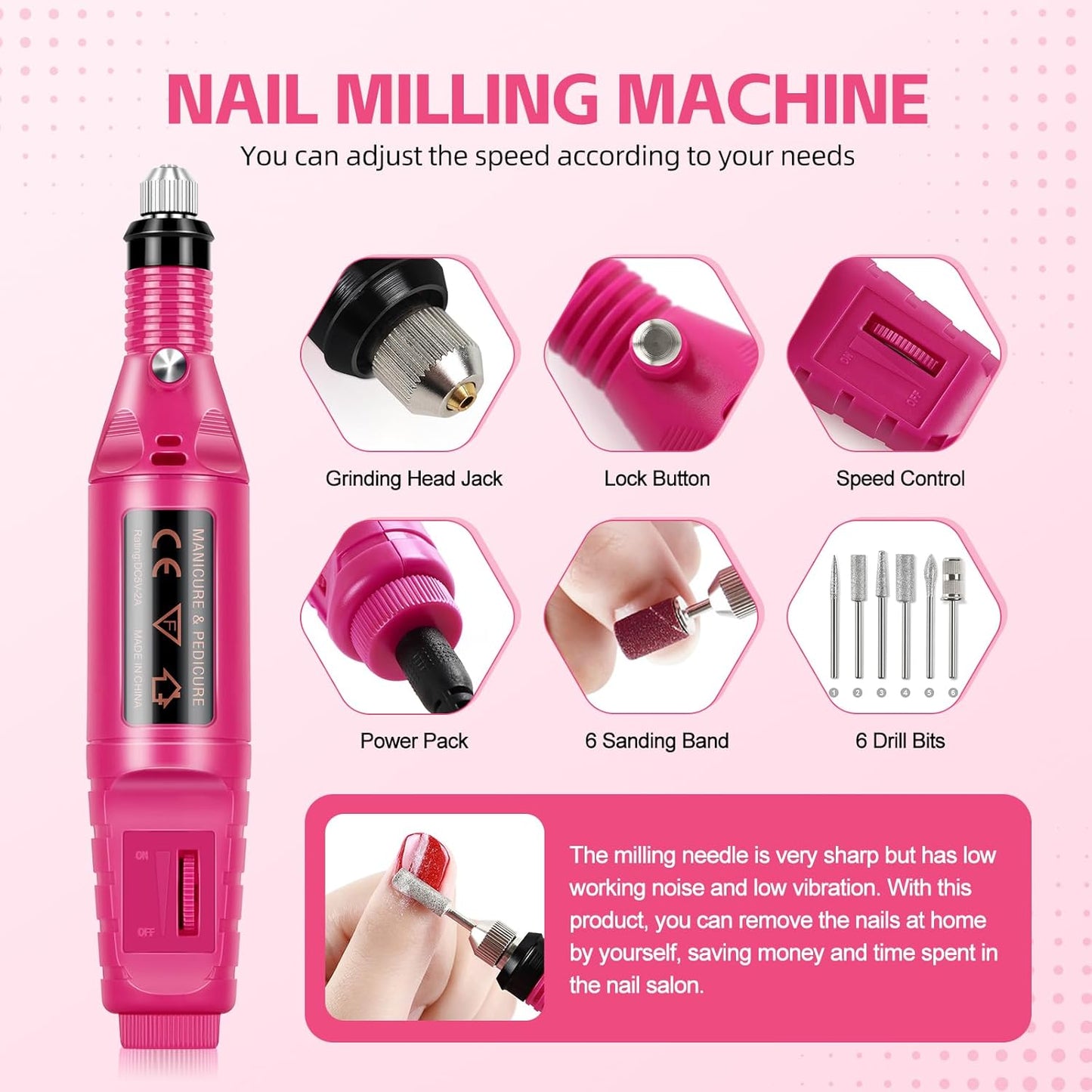 Acrylic Nail Kit for Beginners – Complete Nail Set with Drill, Nail Lamp & Decorations