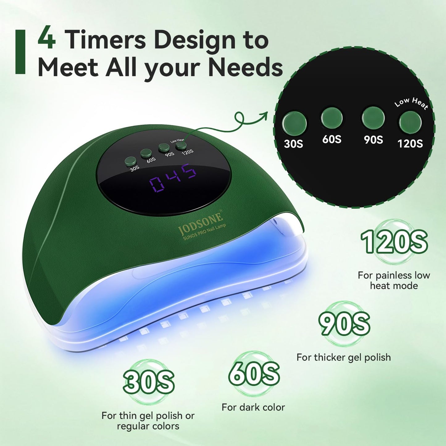 UV LED Nail Lamp – Gel Nail Dryer with Auto Sensor, LCD Display & 4 Timer Setting