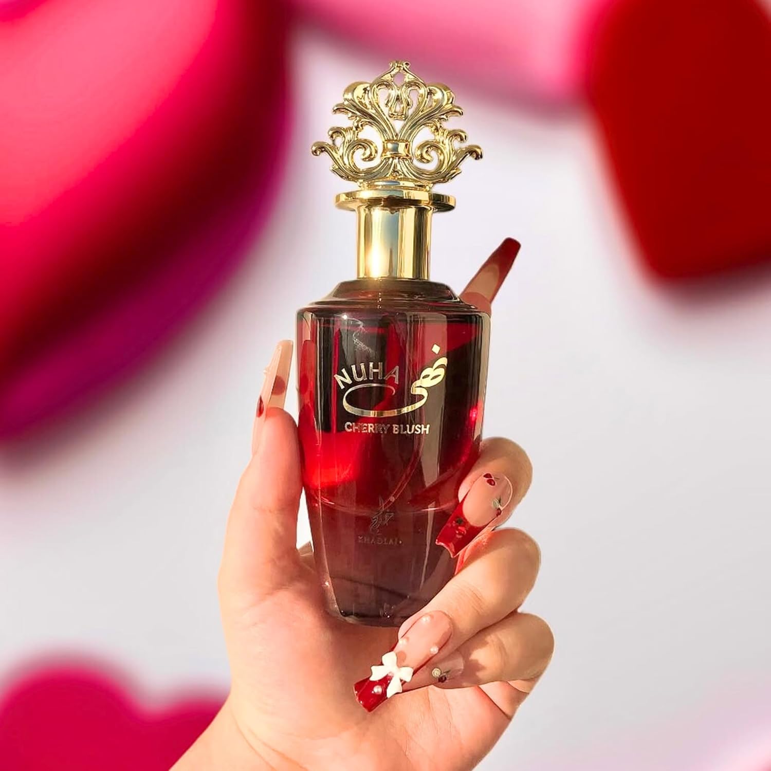 Khadlaj Nuha Cherry Blush – Fruity, Floral, Sweet, Woody – Eau De Parfum Spray Long-Lasting Fragrance for Women, 2.87 Ounce / 85 Ml