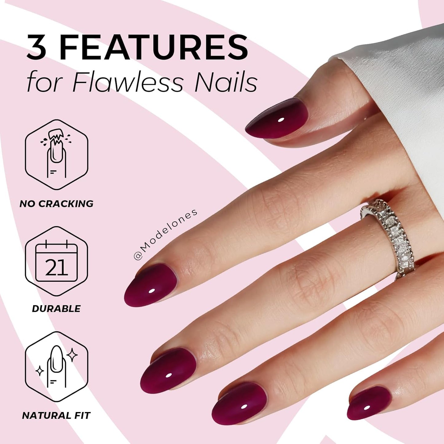 Short Oval Press-On Nails Kit – 32PCS Fake Nails with Glue & Adhesive Tabs for DIY Manicure