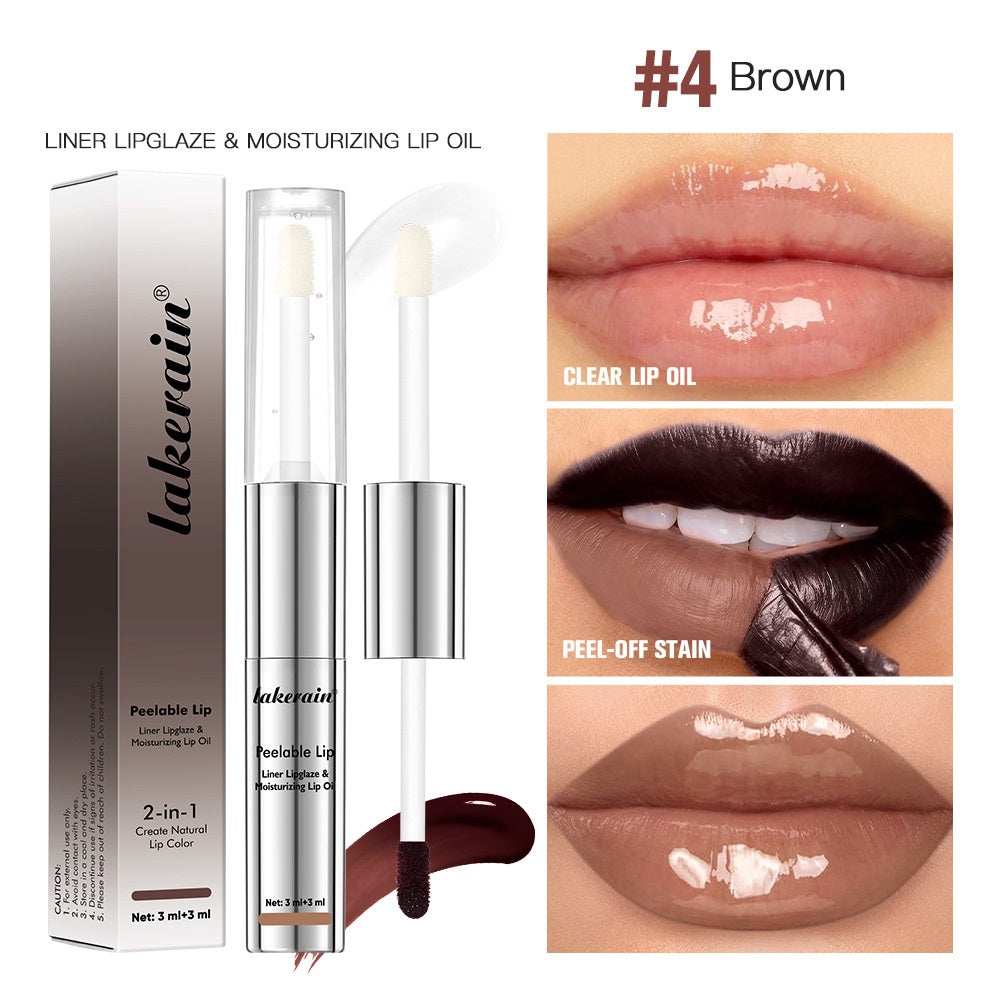 Lakerain lip product with packaging and application on lips