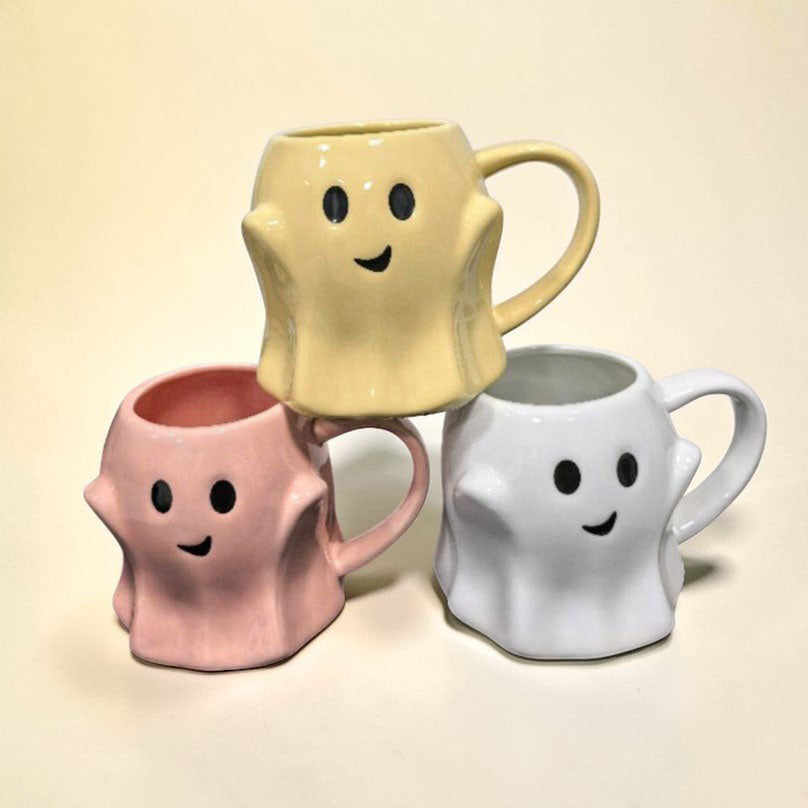 Cute Ghost Coffee Mug, 14.8 oz. Halloween Ceramic Mug
