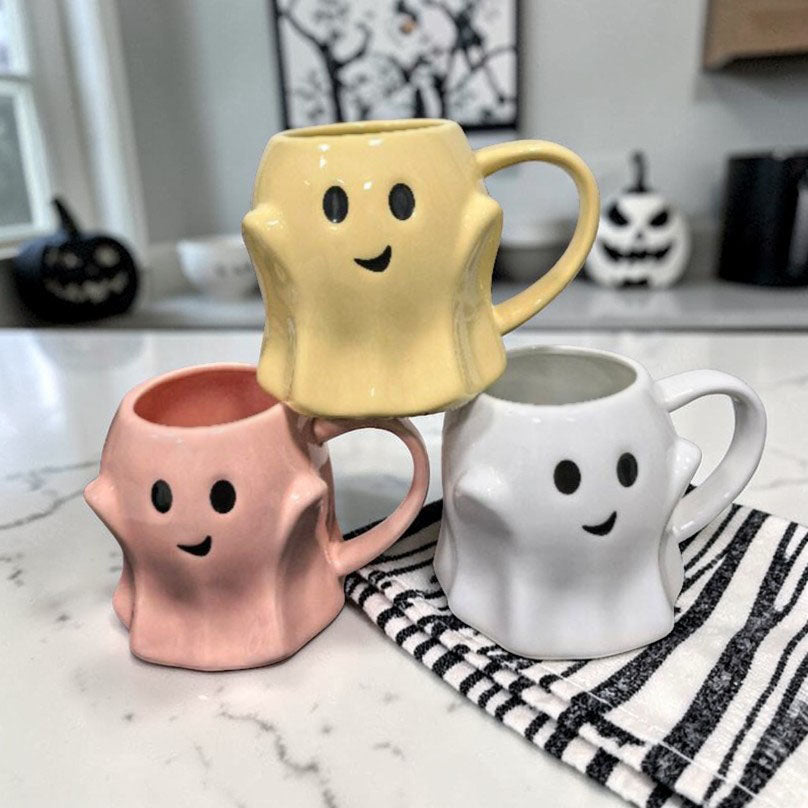 Cute Ghost Coffee Mug, 14.8 oz. Halloween Ceramic Mug