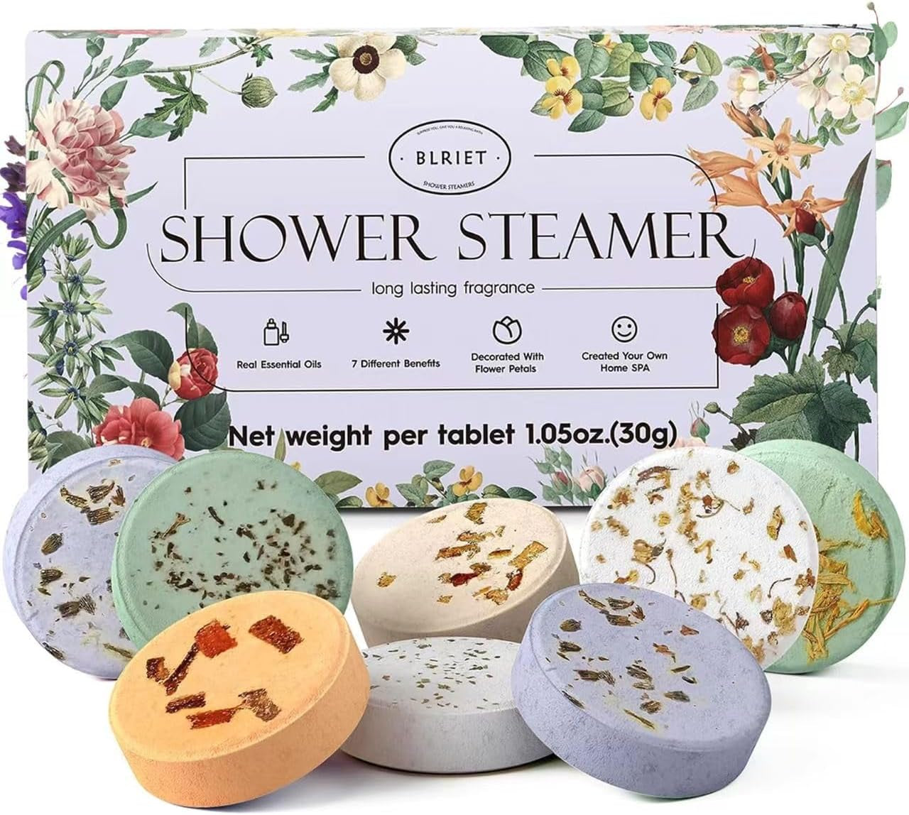 Shower Steamers Aromatherapy  8 Pack Gifts for Women, Birthday Christmas White Elephant Gifts Stocking Stuffers for Adults Her Mom Him Home Spa Gym Natural Essential Oil Self Care Relaxation