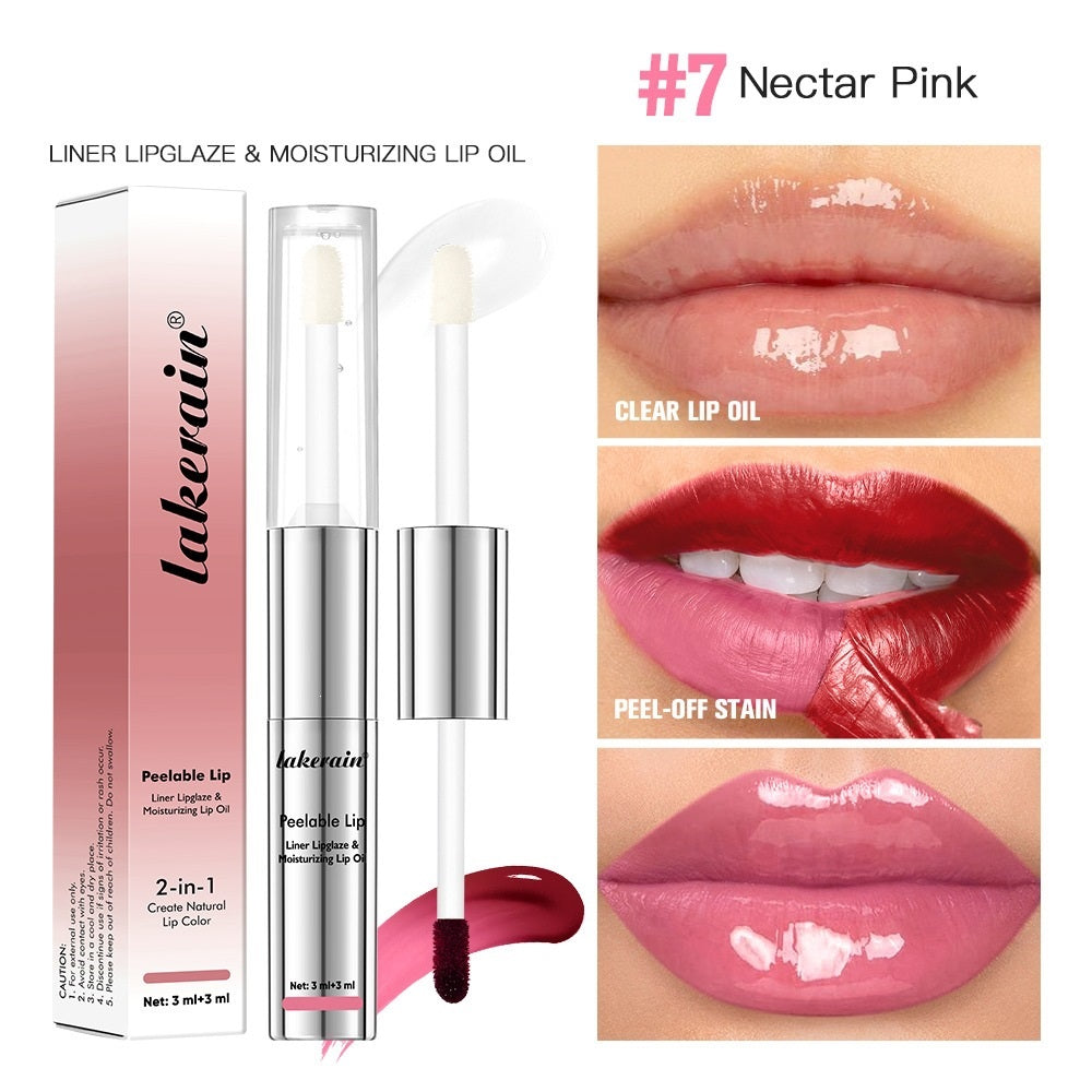 Peel Off Lip Gloss 2-in-1 Long Lasting Glossy Lip Tint