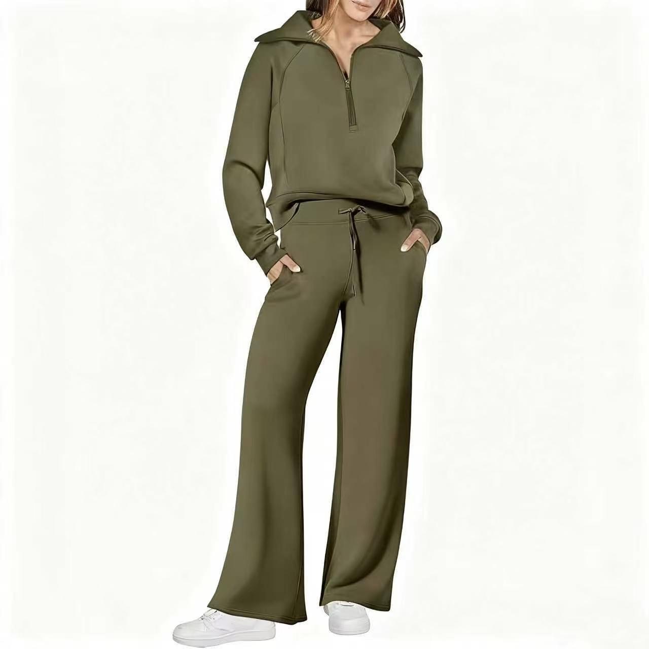 Women Zip Up Hoodie Set Two Piece Sweatsuit with Thumb Holes Casual Fall Outfit
