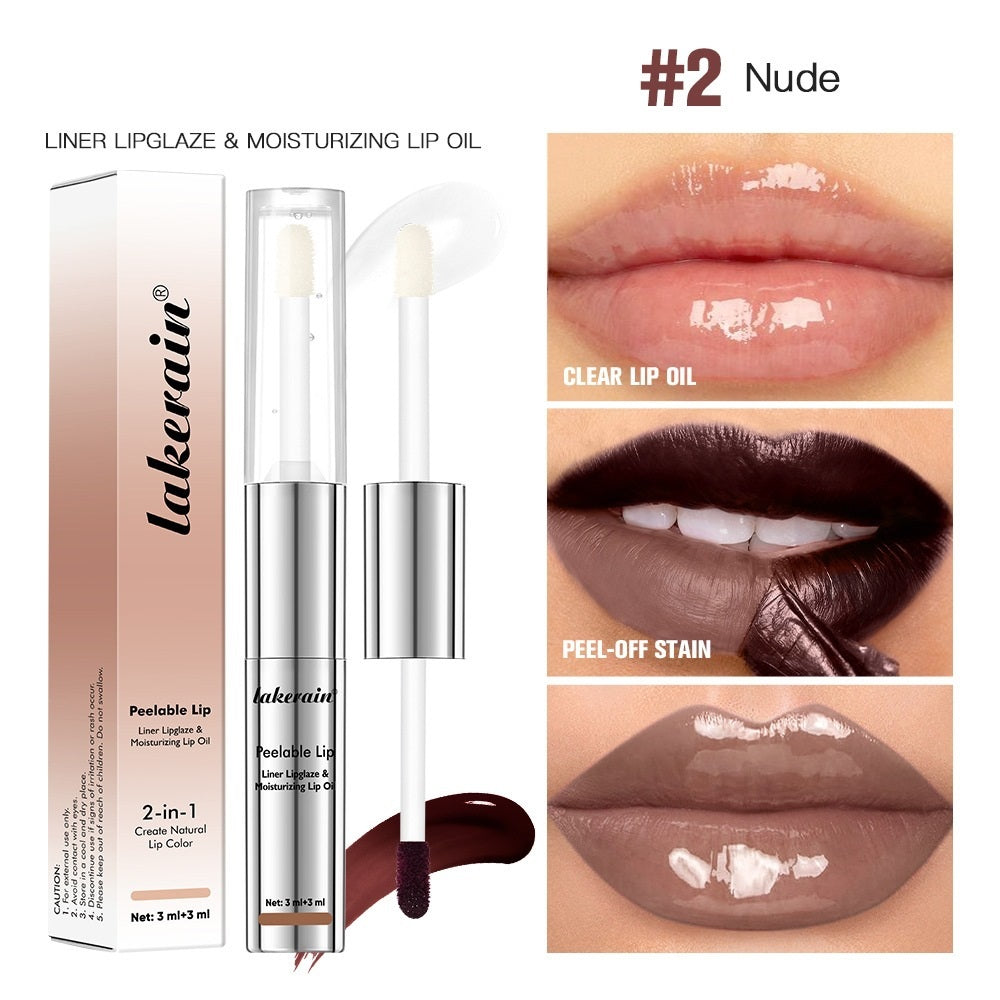 Peel Off Lip Gloss 2-in-1 Long Lasting Glossy Lip Tint