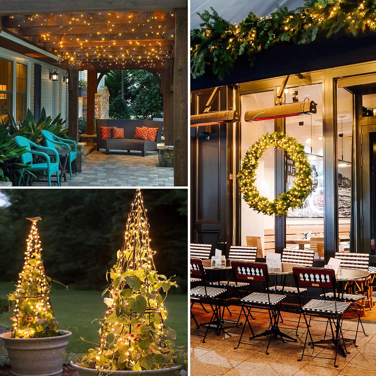 2 Pack Fairy Lights Battery Operated with Remote, Total 400 LED 132Ft Battery Powered String Lights, Christmas Twinkle Lights for Bedroom Indoor Outdoor Patio Tree Christmas Decor, Warm White