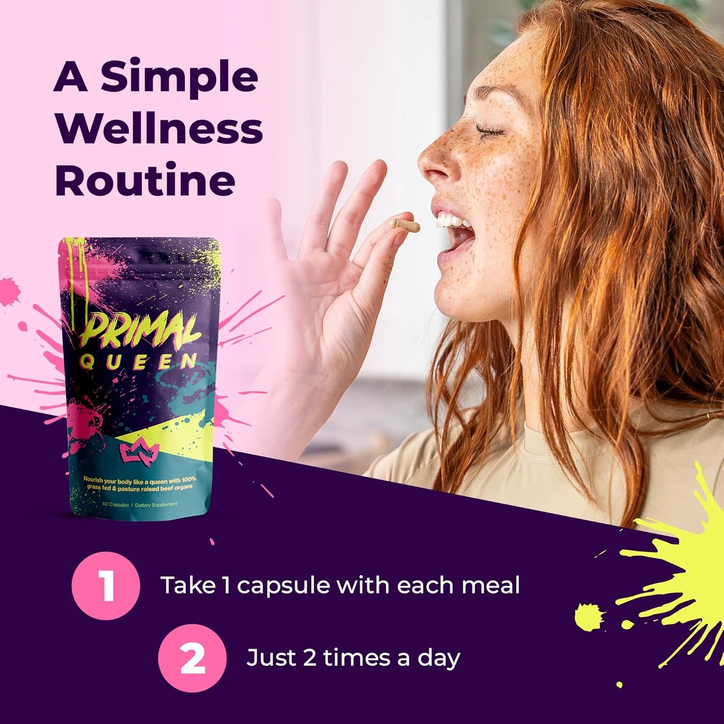 Female-Optimized Beef Organ Superfood Supplement (Beef Liver, Kidney, Heart, & 3 More) - 100% Grass Fed, Pasture Raised Cattle - Balance Hormones, Energy, & More for Women