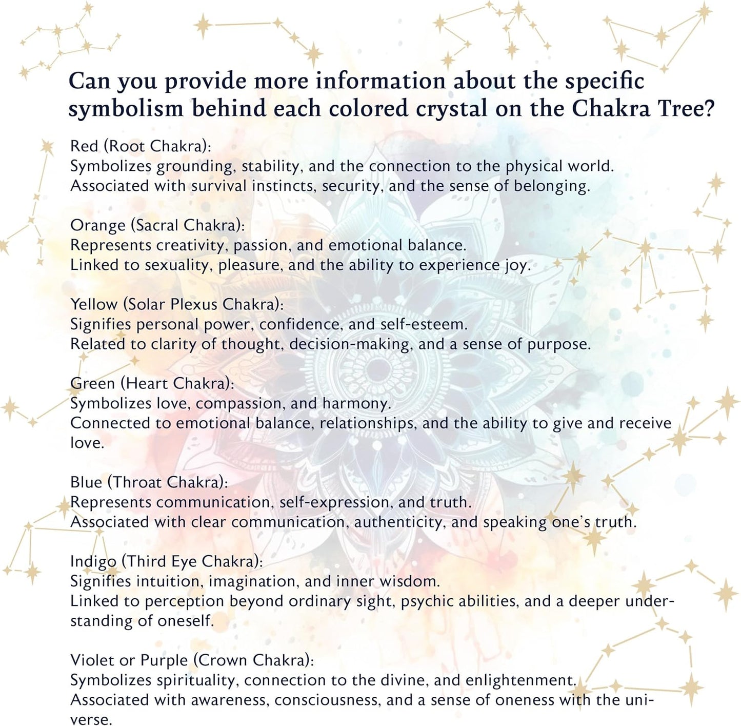 Chakra Crystal Tree - Handmade Healing Crystal Trees with 7 Chakra Stones - Decorative Tree of Life for Meditation, Feng Shui, and Home Decor - Unique Birthday Gifts for Women