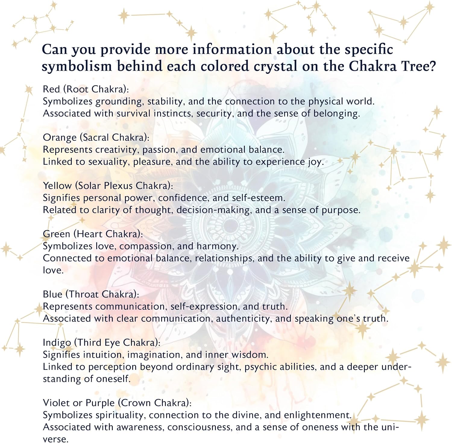 Chakra Crystal Tree - Handmade Healing Crystal Trees with 7 Chakra Stones - Decorative Tree of Life for Meditation, Feng Shui, and Home Decor - Unique Birthday Gifts for Women