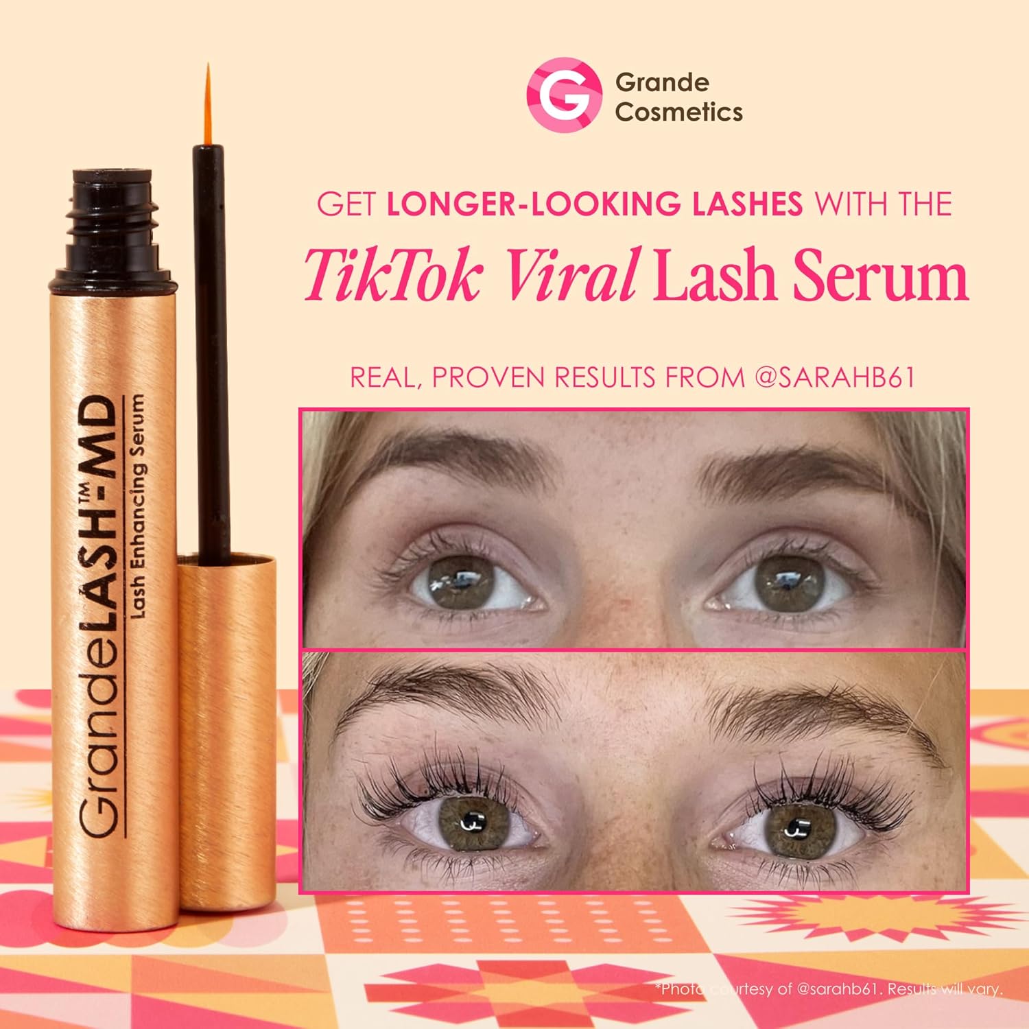 Grandelash-Md Lash Enhancing Serum - Peptide & Vitamin Infused Formula for Longer, Thicker, Fuller Looking Lashes - Ophthalmologist Tested, Cruelty-Free