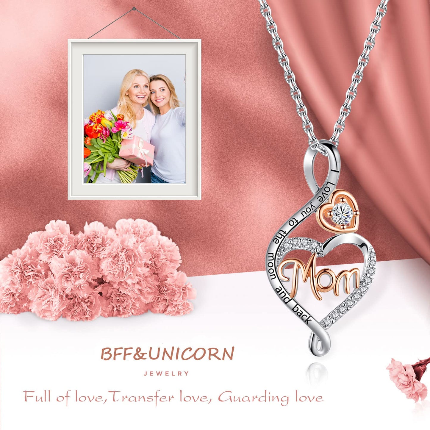 Sterling Silver Mom Necklace – Mother’s Day Jewelry Gift for Mom Grandma Nana