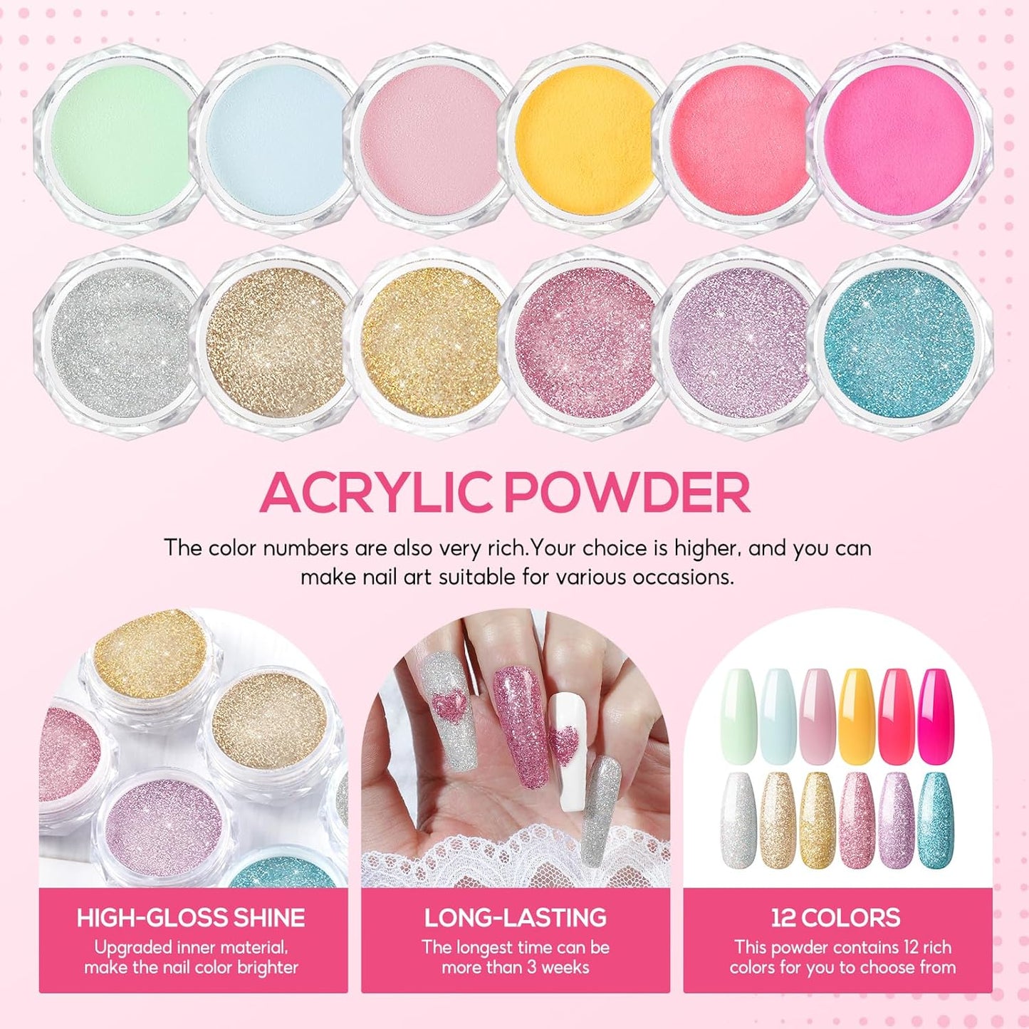 Acrylic Nail Kit for Beginners – Complete Nail Set with Drill, Nail Lamp & Decorations