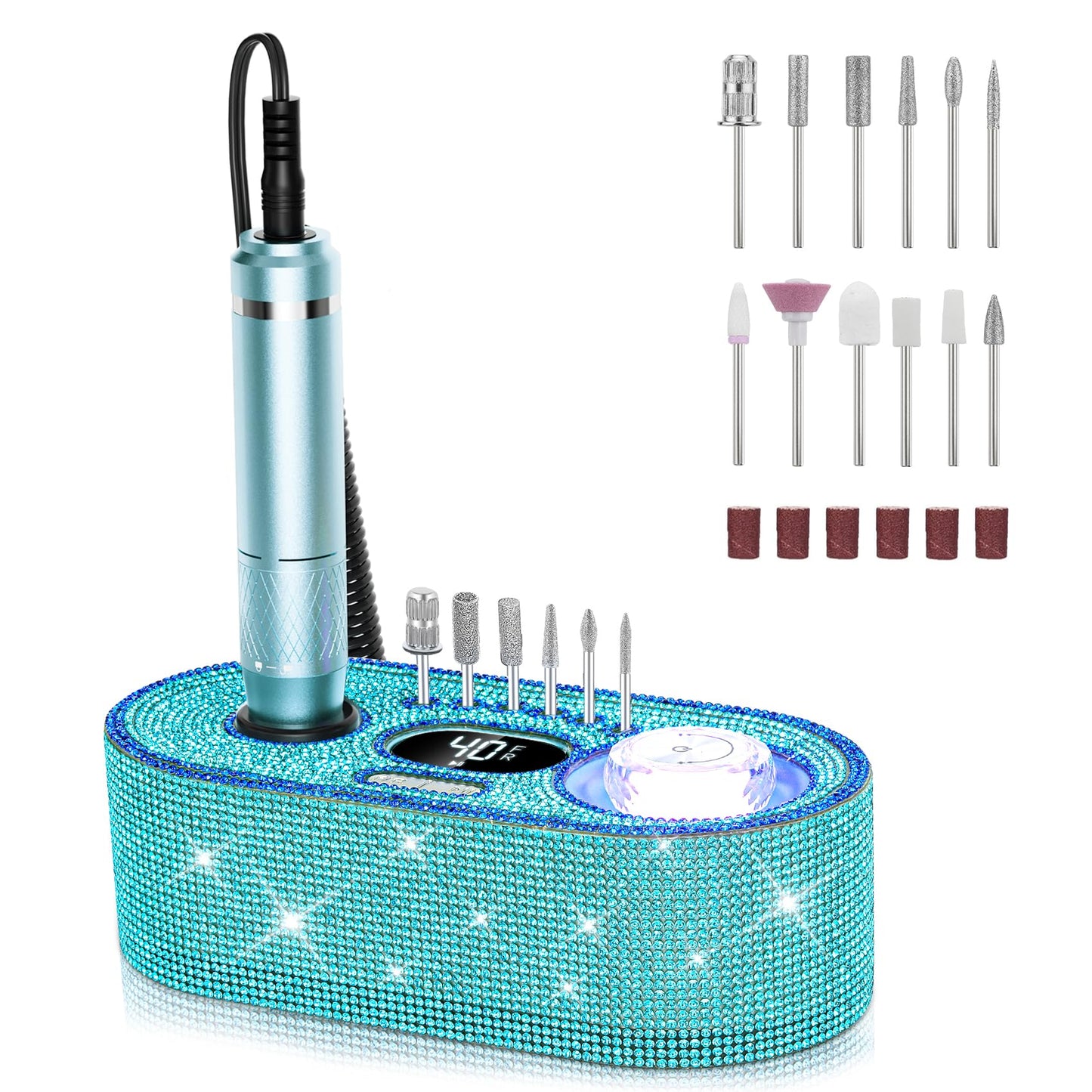 40000RPM Electric Nail Drill Kit – Professional Nail File Machine with LCD Display