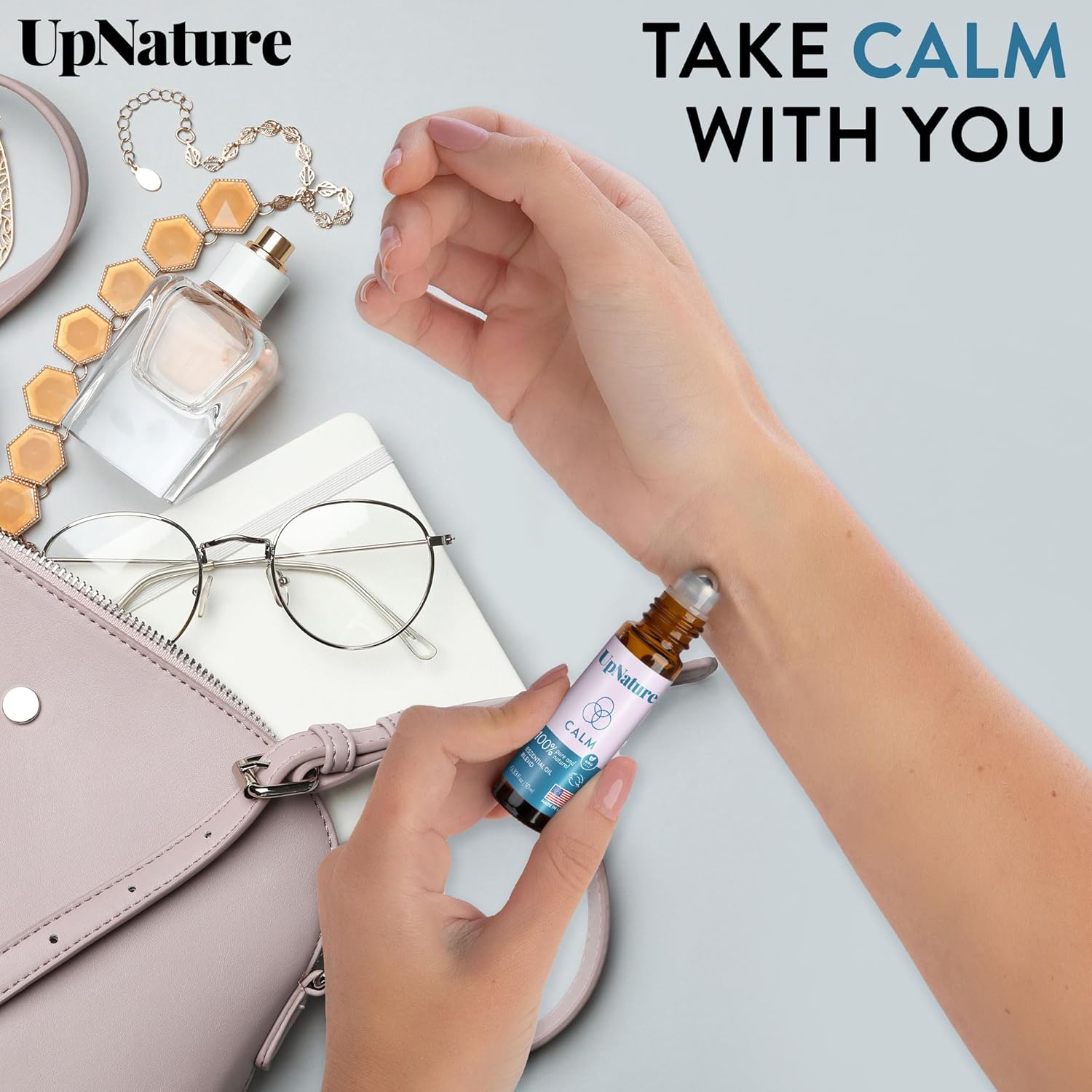 Calm Essential Oil Roll on - Stocking Stuffers for Women and Men - 100% Natural Stress Relief Aromatherapy Gifts - Relaxation Self Care Gifts for Women