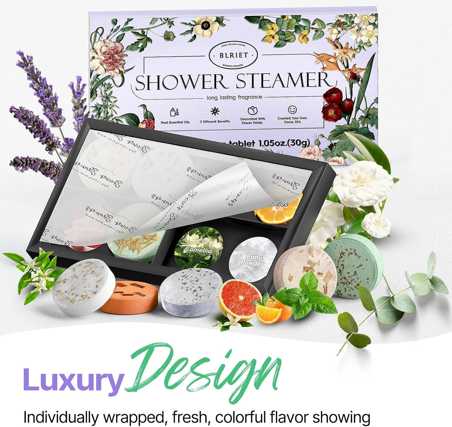 Shower Steamers Aromatherapy  8 Pack Gifts for Women, Birthday Christmas White Elephant Gifts Stocking Stuffers for Adults Her Mom Him Home Spa Gym Natural Essential Oil Self Care Relaxation