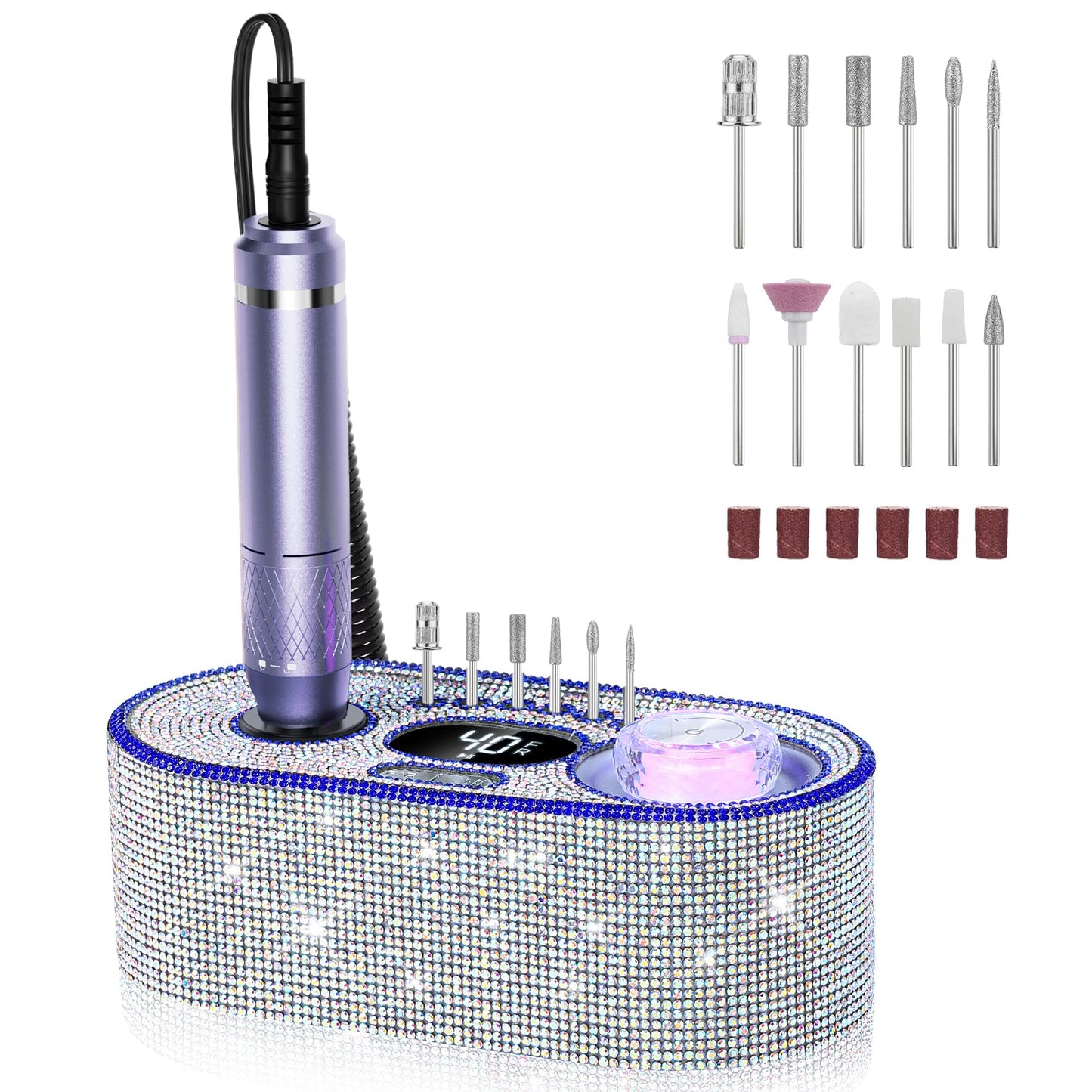 40000RPM Electric Nail Drill Kit – Professional Nail File Machine with LCD Display