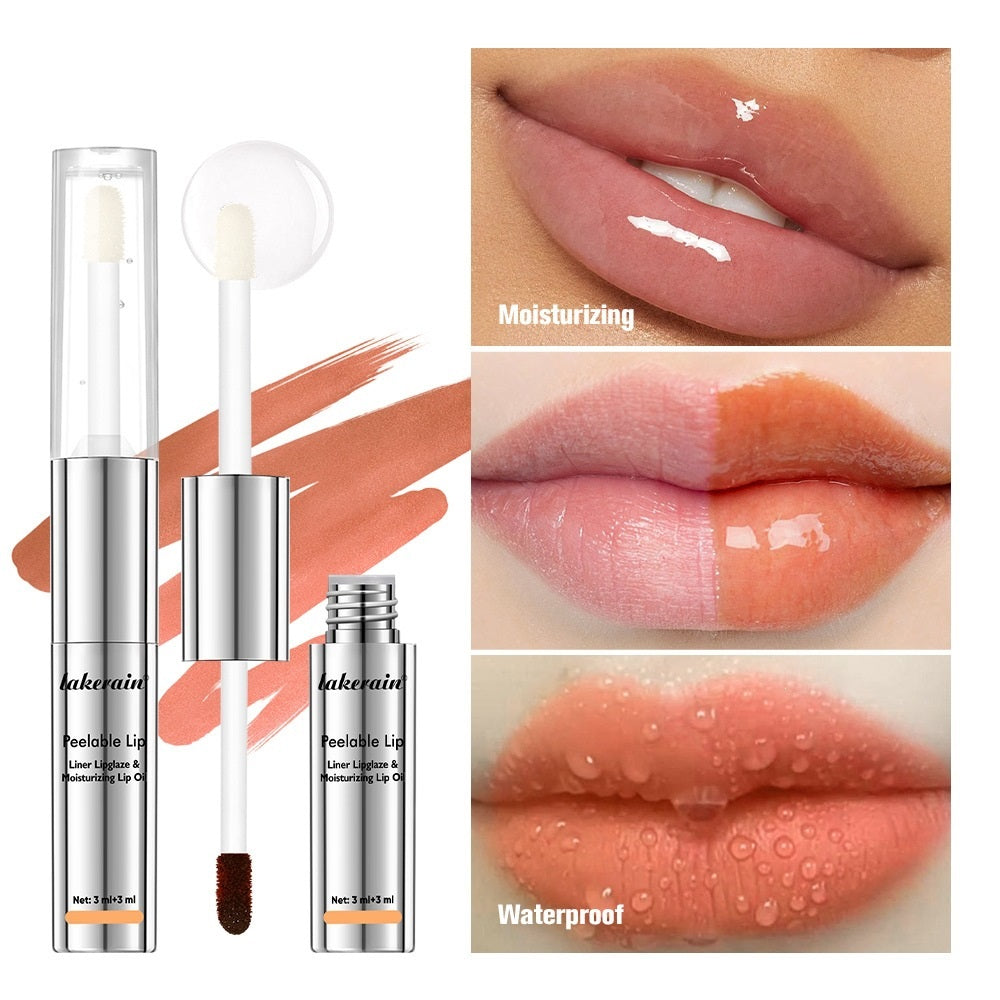 Lakme lip product with close-up shots of lips wearing the product.