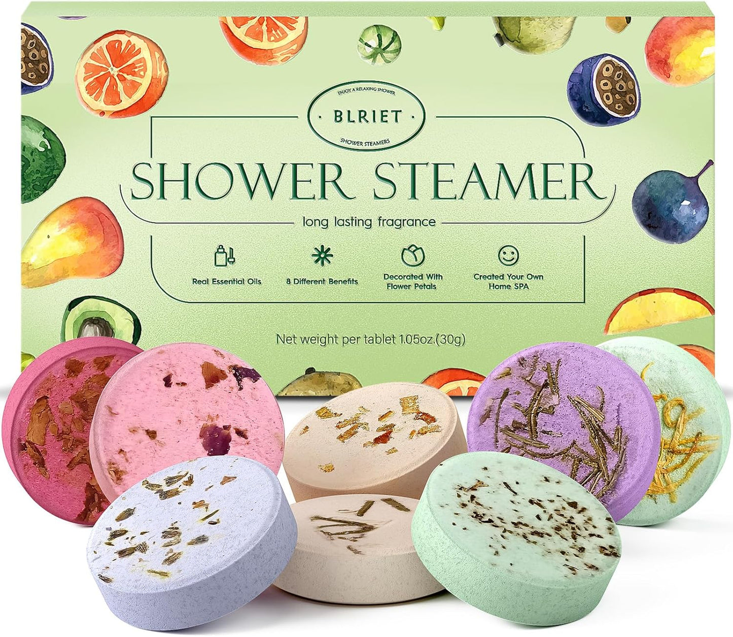 Shower Steamers Aromatherapy  8 Pack Gifts for Women, Birthday Christmas White Elephant Gifts Stocking Stuffers for Adults Her Mom Him Home Spa Gym Natural Essential Oil Self Care Relaxation