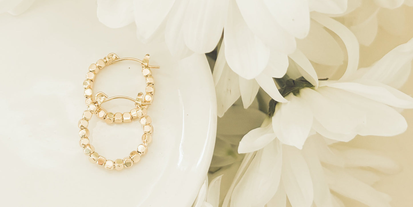 Gold or Silver Glimmer Hoop Earrings, Sparkling Statement Earrings, Elegant Everyday Jewelry, Gift for Her