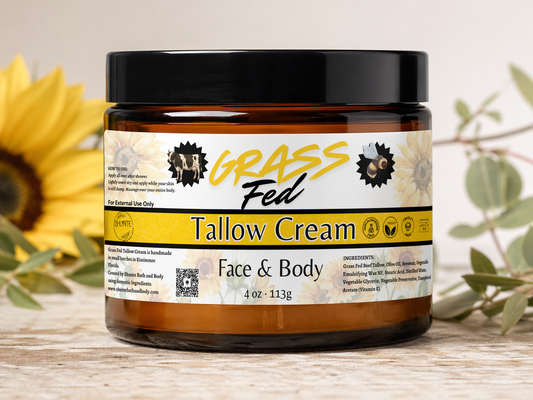 Grass-Fed Whipped Tallow Cream for Face and Body, 4 oz