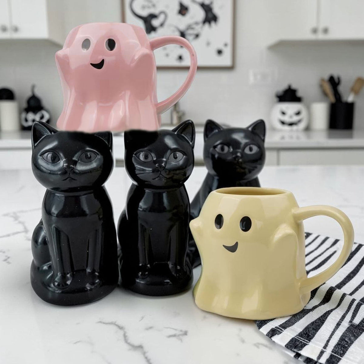 Cute Ghost Coffee Mug, 14.8 oz. Halloween Ceramic Mug