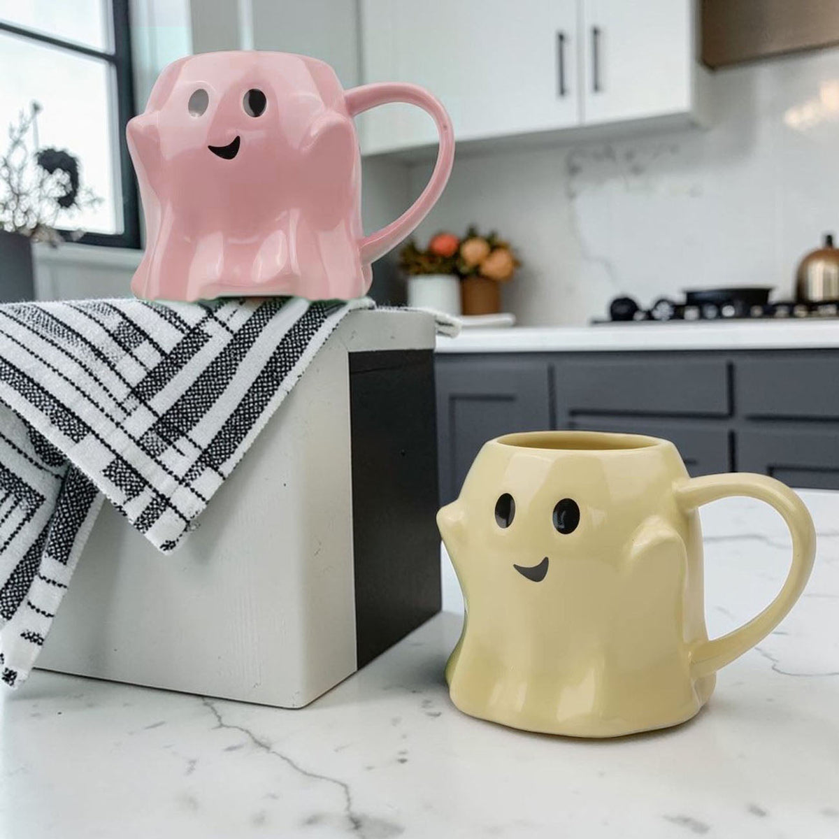Cute Ghost Coffee Mug, 14.8 oz. Halloween Ceramic Mug