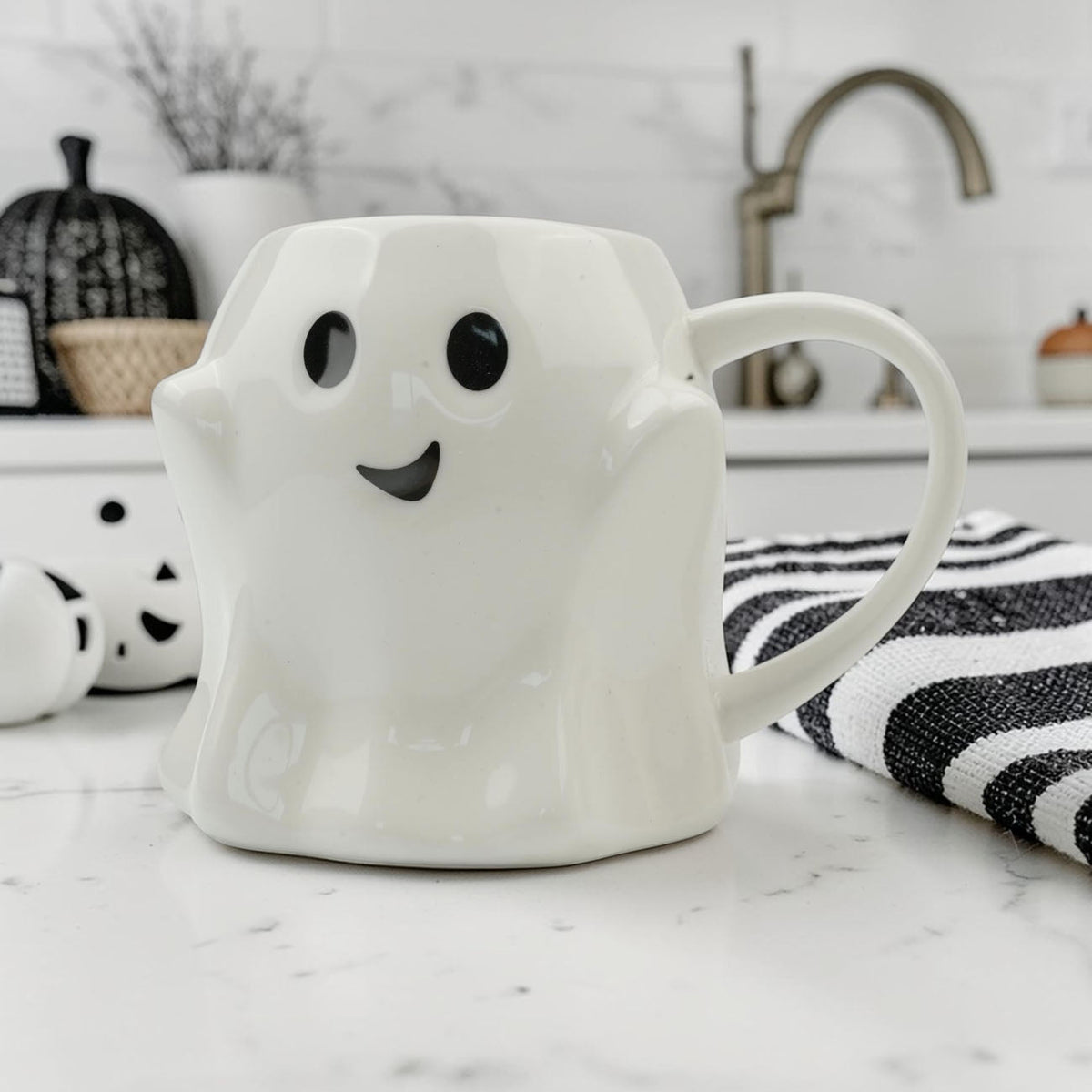 Cute Ghost Coffee Mug, 14.8 oz. Halloween Ceramic Mug