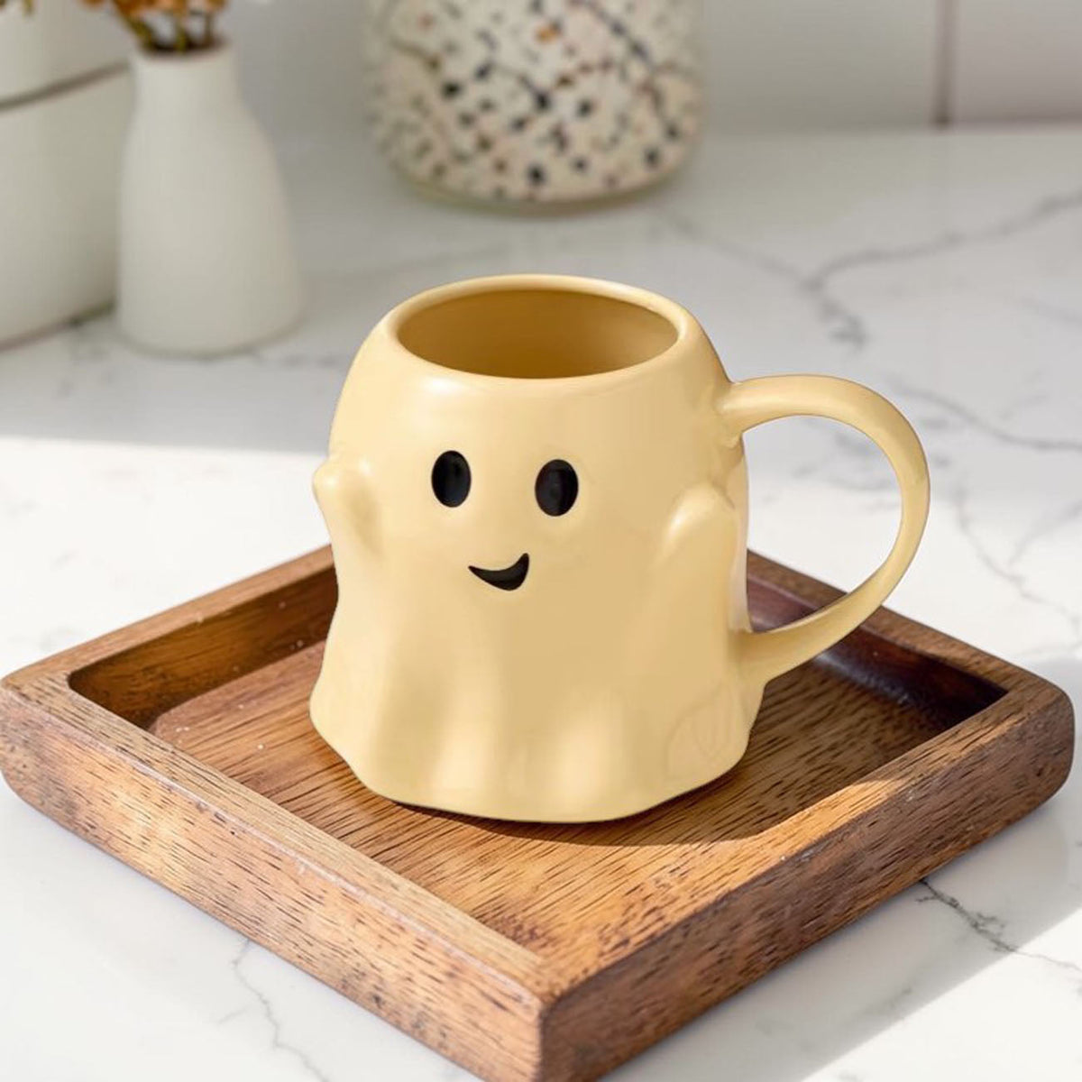 Cute Ghost Coffee Mug, 14.8 oz. Halloween Ceramic Mug