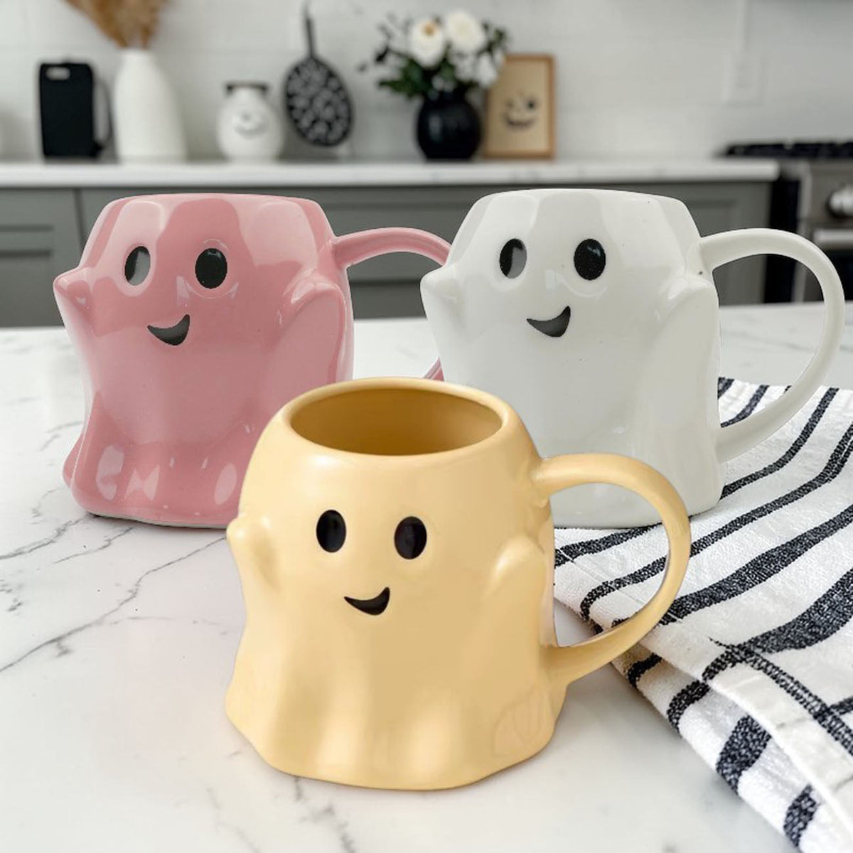 Cute Ghost Coffee Mug, 14.8 oz. Halloween Ceramic Mug