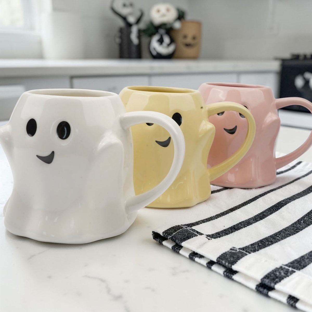 Cute Ghost Coffee Mug, 14.8 oz. Halloween Ceramic Mug